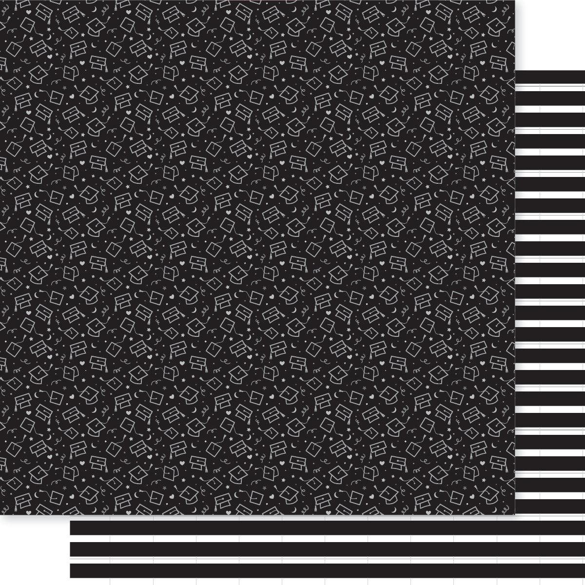 Cap & Gown Collection Hats Off 12 x 12 Double-Sided Scrapbook Paper by Doodlebug Design