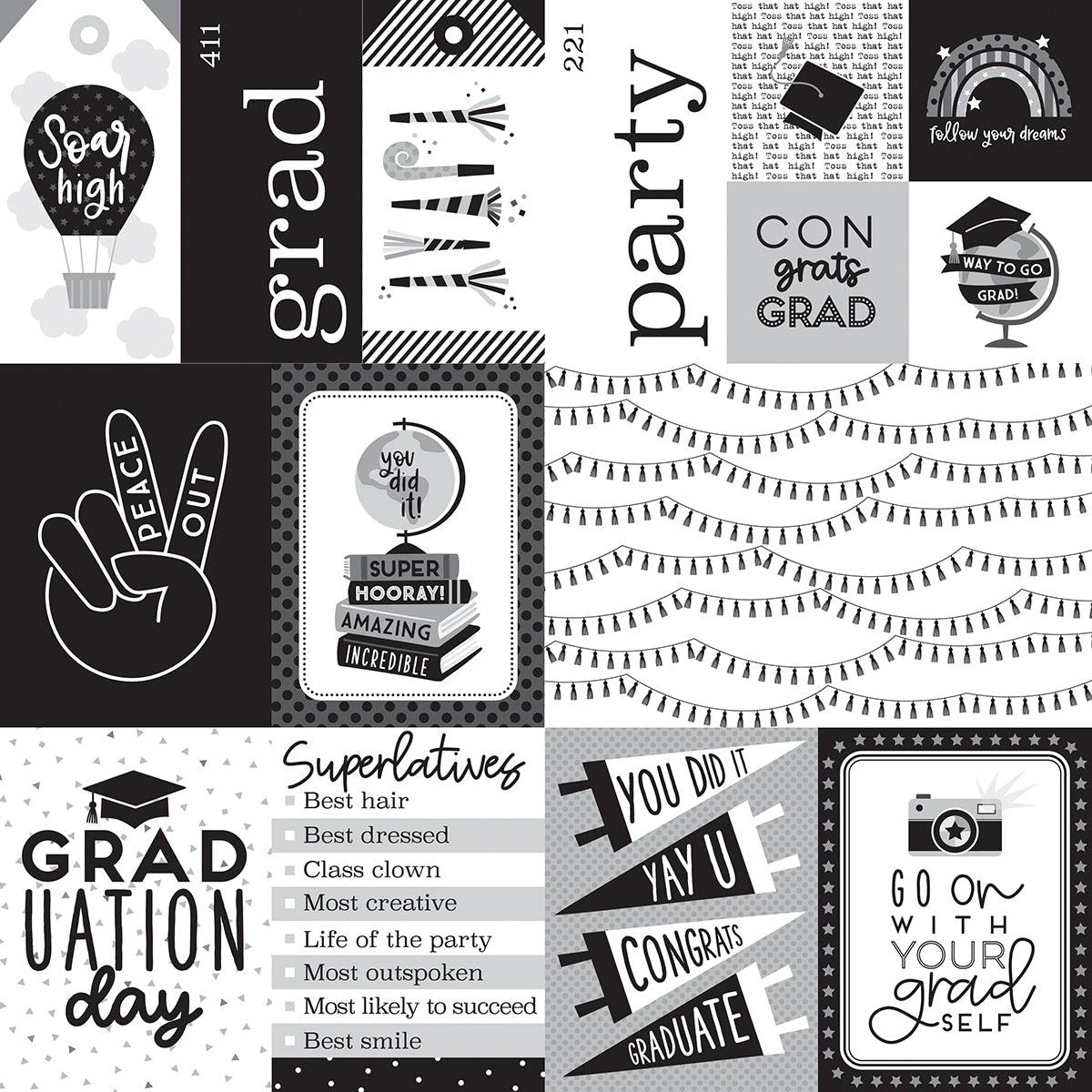 Cap & Gown Collection Daily Details 12 x 12 Double-Sided Scrapbook Paper by Doodlebug Design - Scrapbook Supply Companies