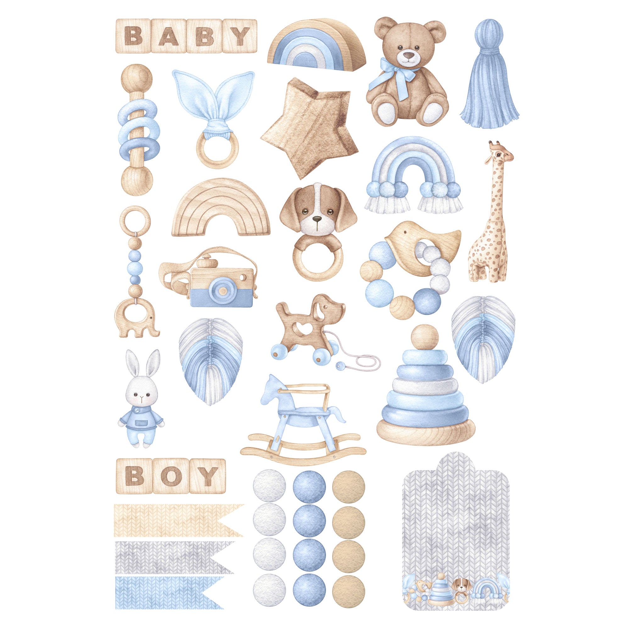 Oh, Baby Boy! Collection Laser Cut Scrapbook Ephemera Embellishments by SSC Designs