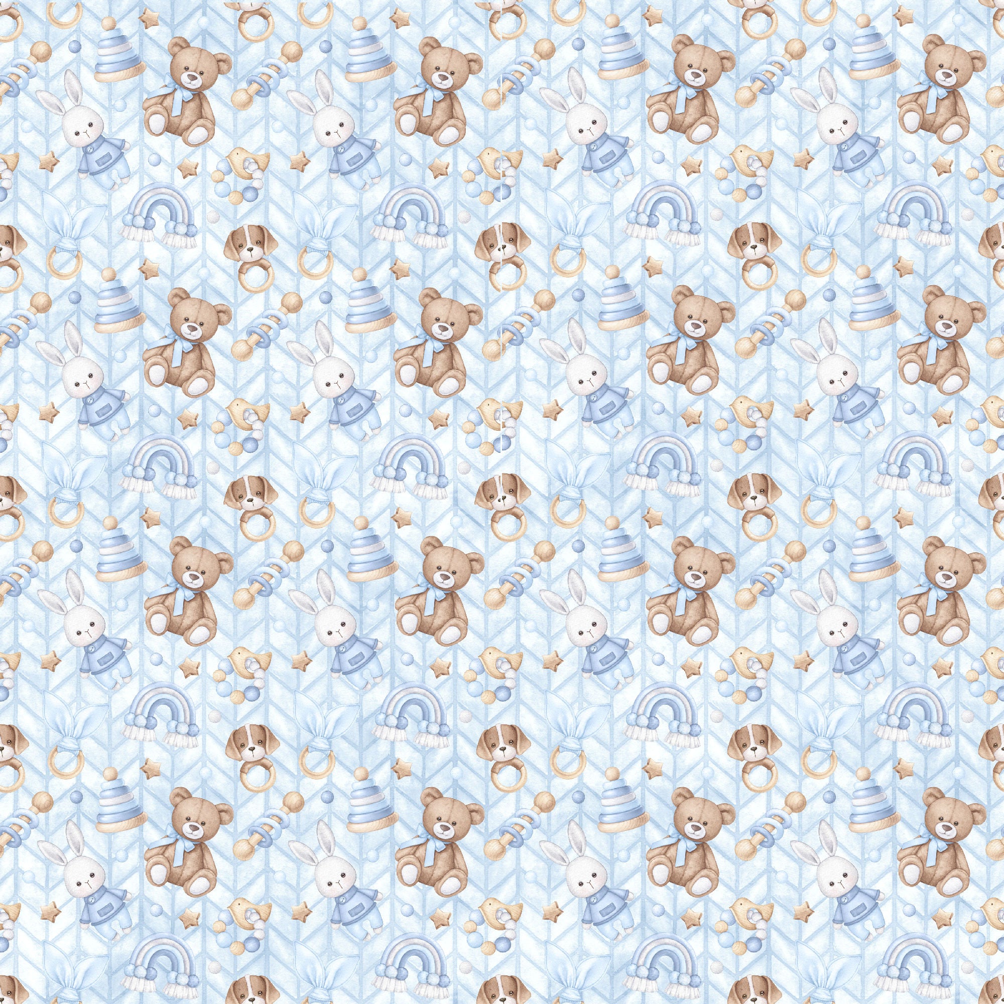Oh, Baby Boy! Collection Teddy Bear Hugs 12 x 12 Double-Sided Scrapbook Paper by SSC Designs