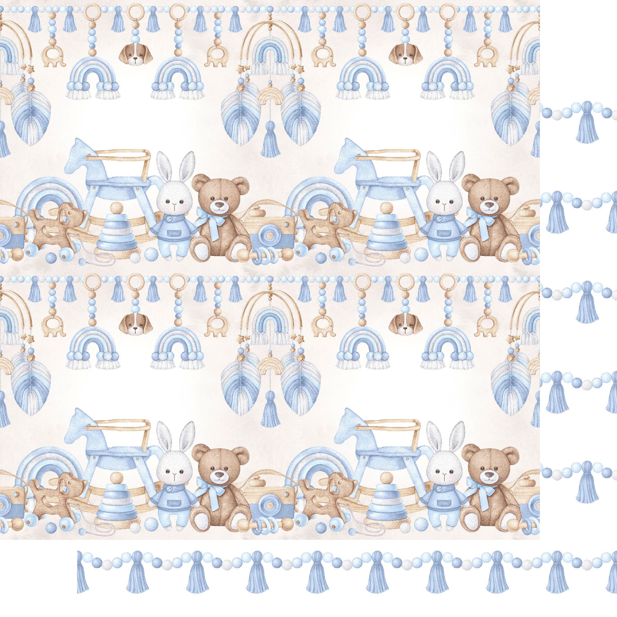 Oh, Baby Boy! Collection Cuddle Time 12 x 12 Double-Sided Scrapbook Paper by SSC Designs