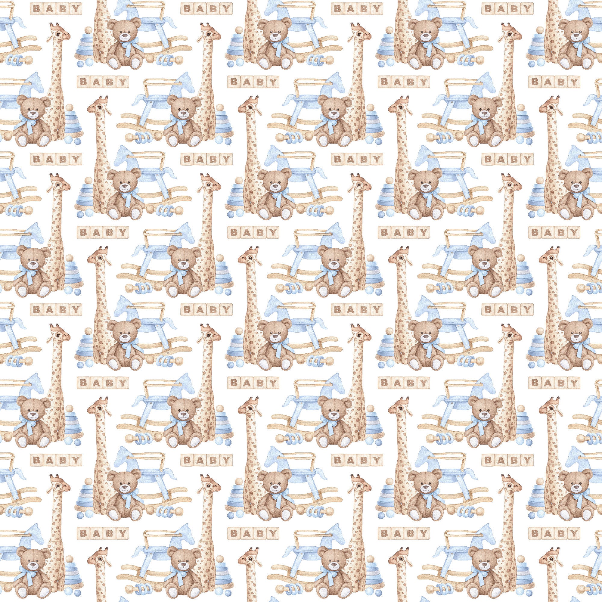 Oh, Baby Boy! Collection Building Blocks 12 x 12 Double-Sided Scrapbook Paper by SSC Designs