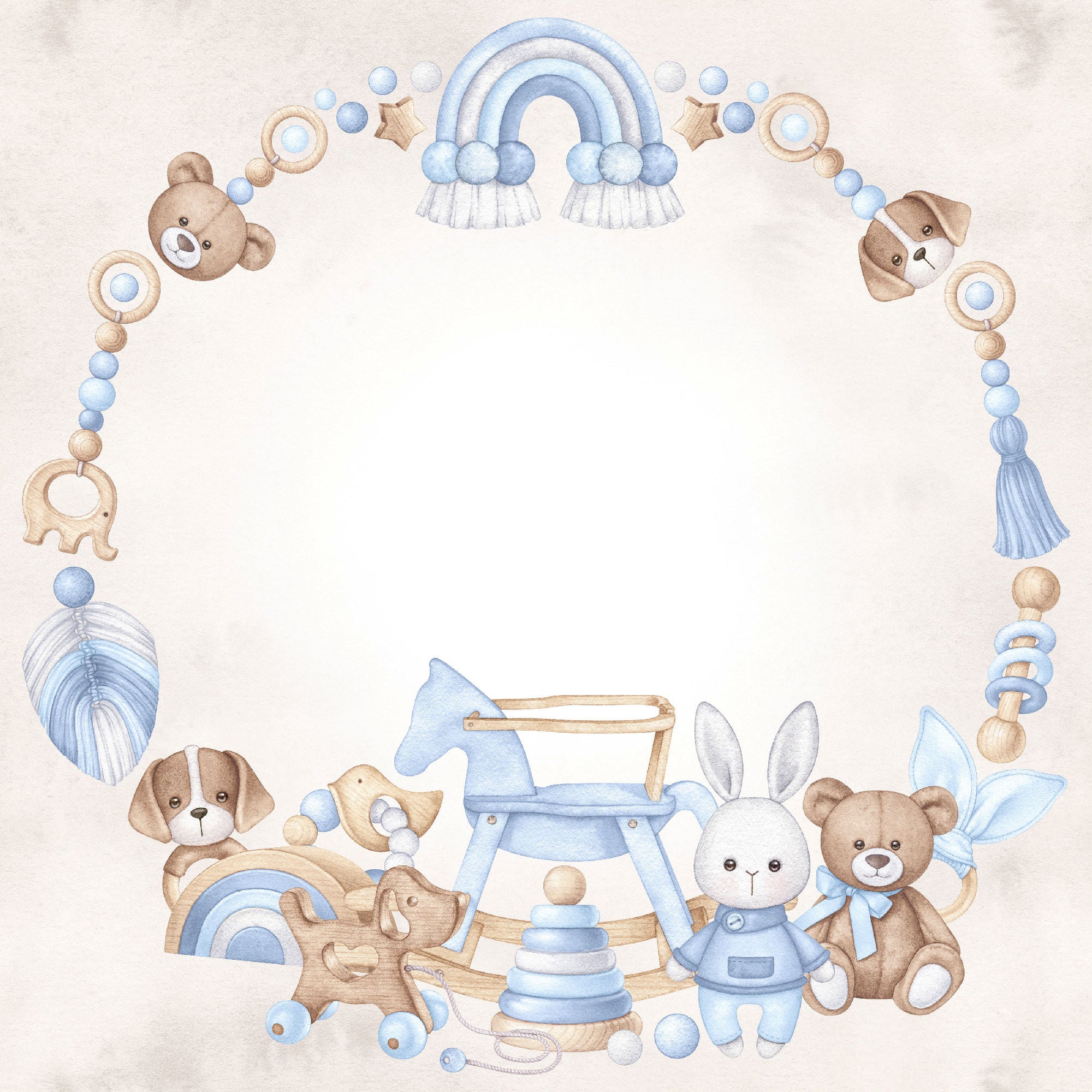 Oh, Baby Boy! Collection Snuggle Bunny 12 x 12 Double-Sided Scrapbook Paper by SSC Designs