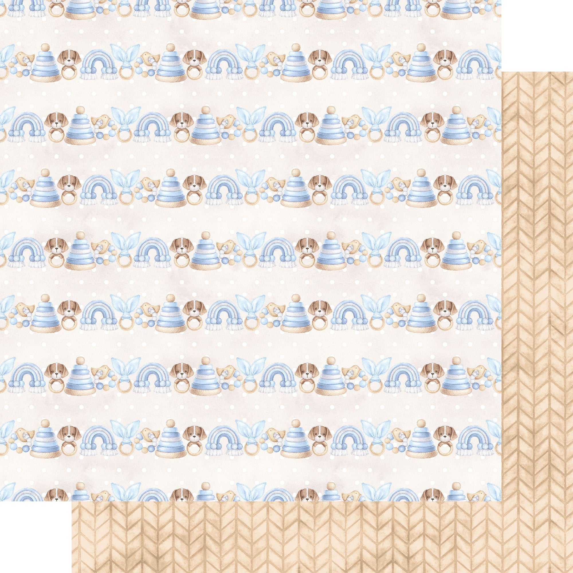 Oh, Baby Boy! Collection Toy Box Treasures 12 x 12 Double-Sided Scrapbook Paper by SSC Designs
