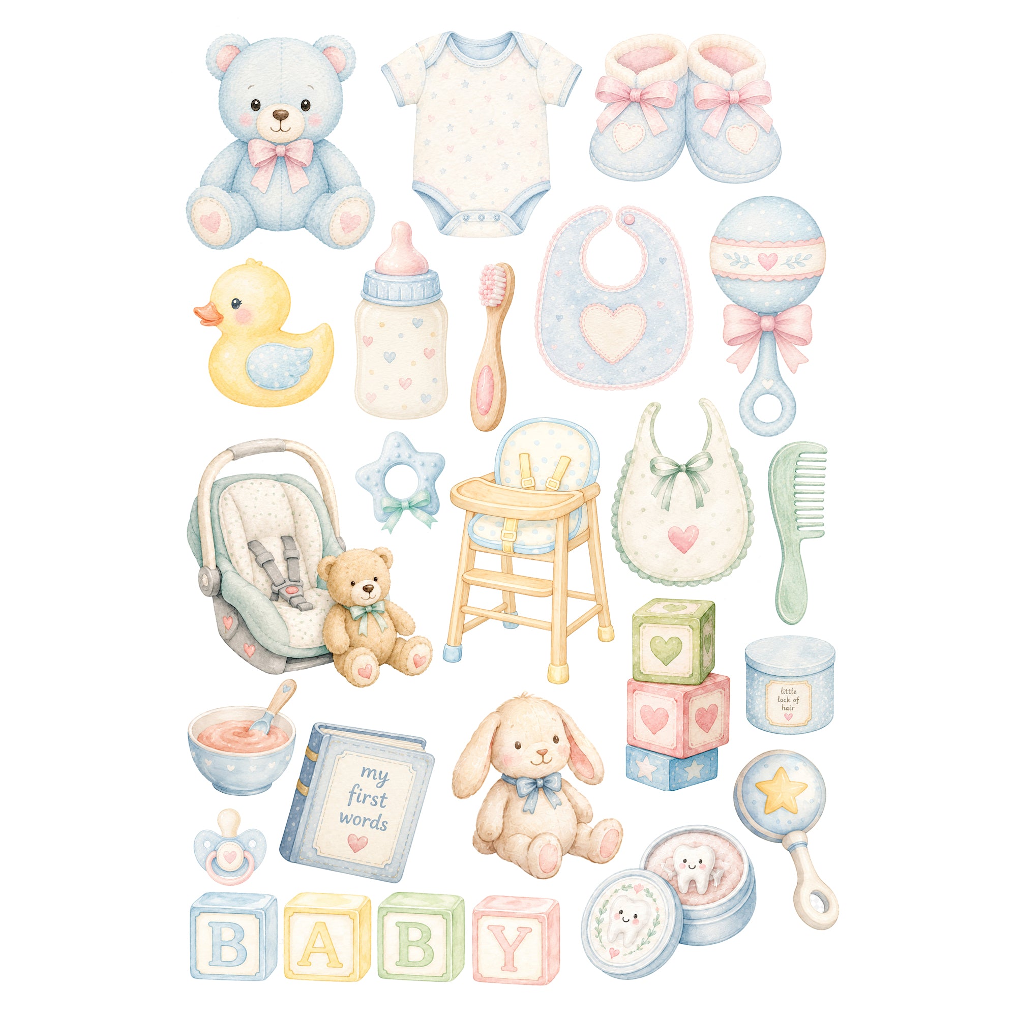 Baby Firsts Collection Laser Cut Scrapbook Ephemera Embellishments by SSC Designs