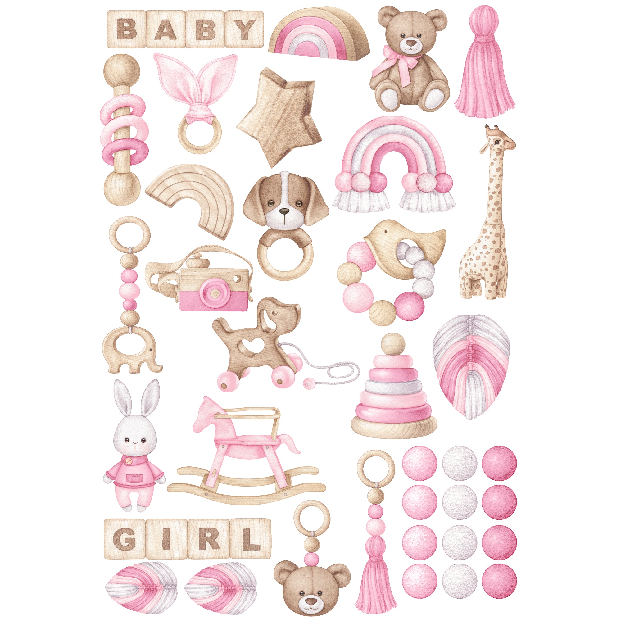 Oh, Baby Girl! Collection Laser Cut Scrapbook Ephemera Embellishments by SSC Designs