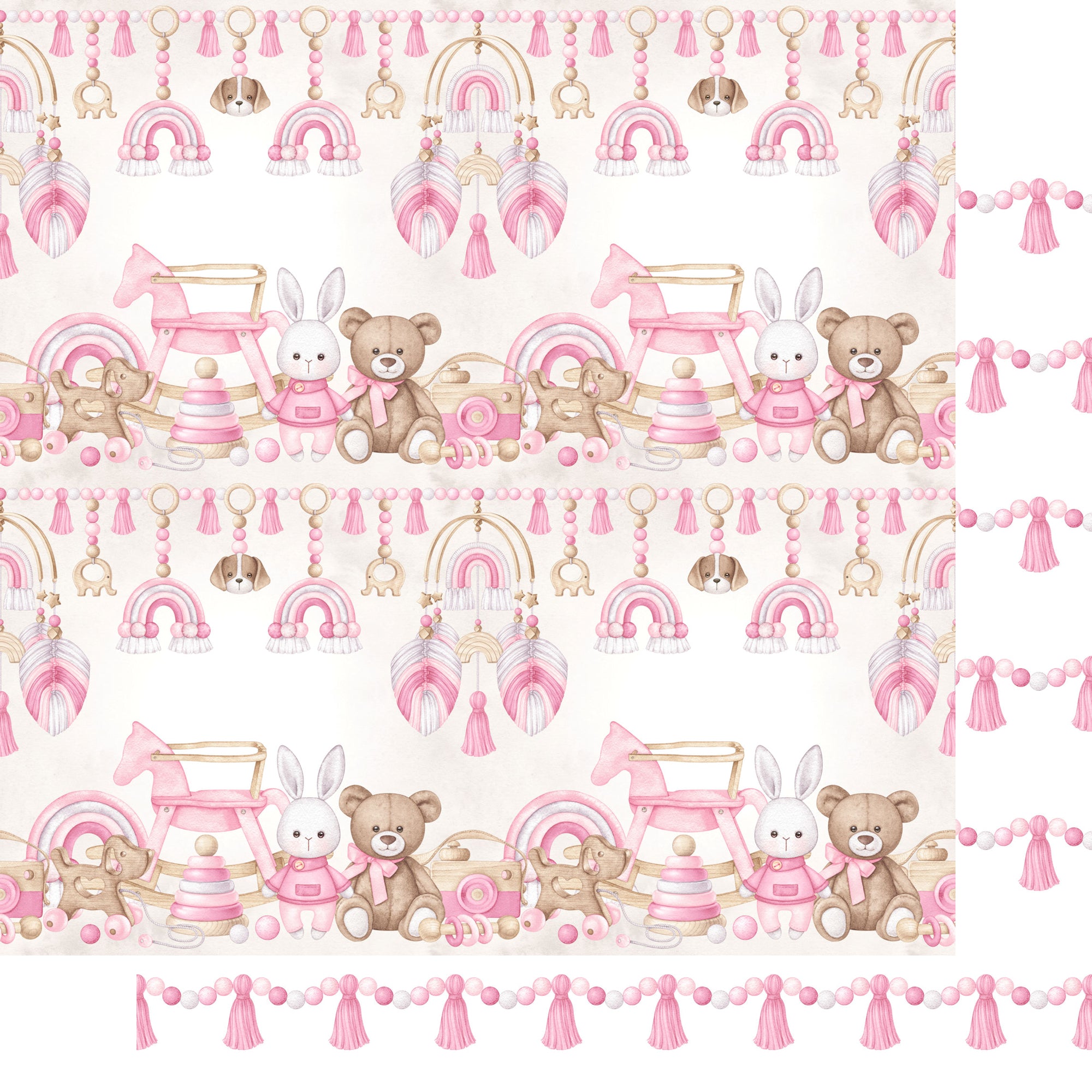 Oh, Baby Girl! Collection Sweet Dreams Nursery 12 x 12 Double-Sided Scrapbook Paper by SSC Designs