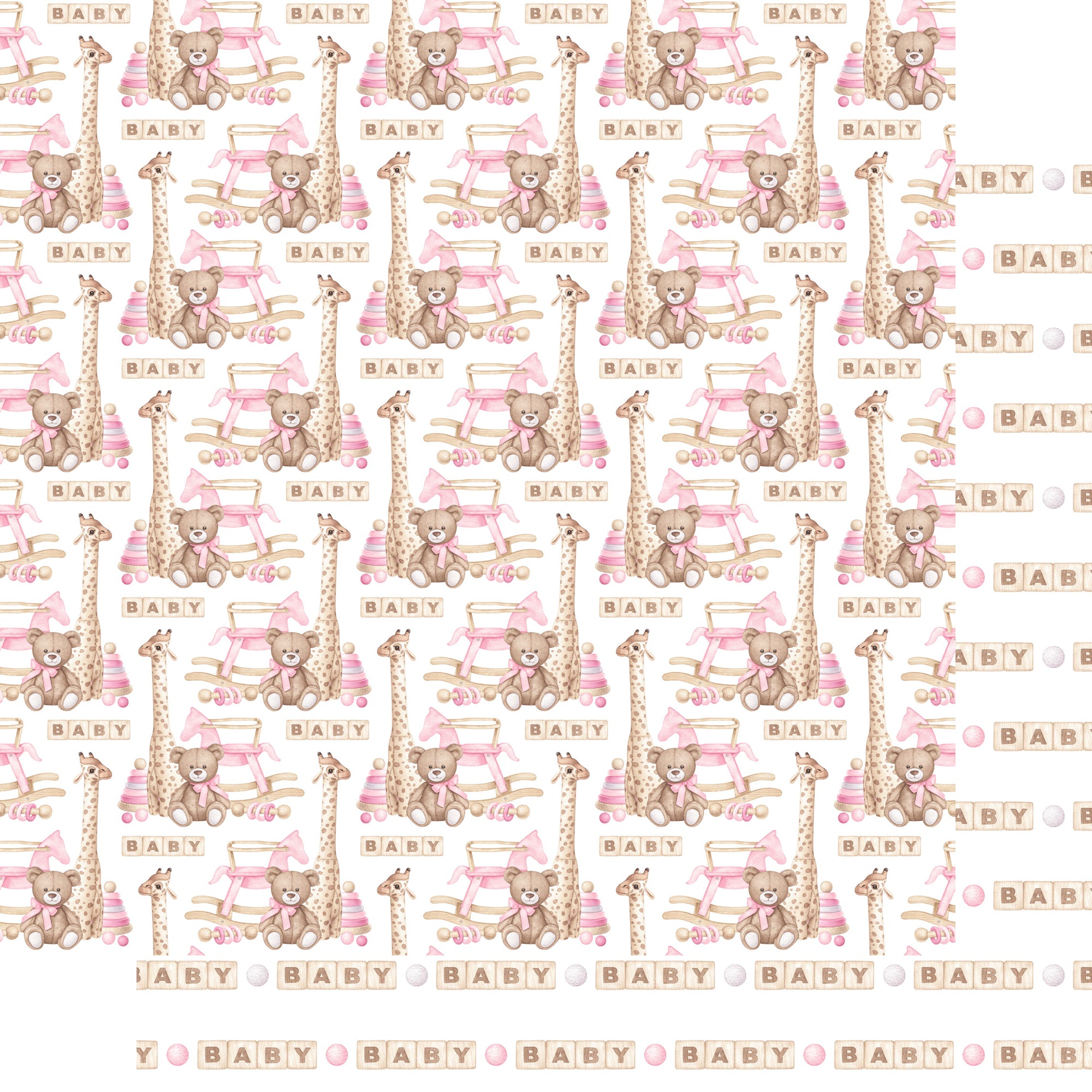 Oh, Baby Girl! Collection Little Blocks of Love 12 x 12 Double-Sided Scrapbook Paper by SSC Designs