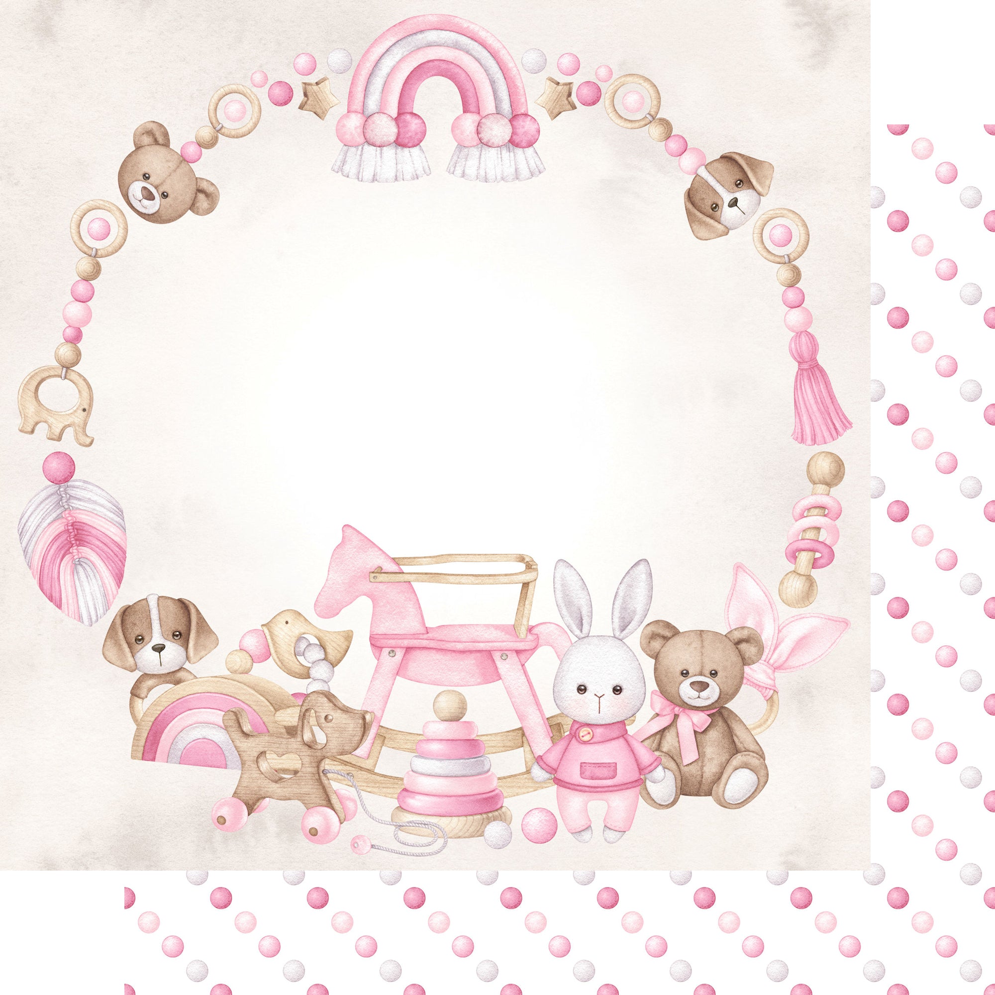 Oh, Baby Girl! Collection Baby Girl Dreams 12 x 12 Double-Sided Scrapbook Paper by SSC Designs