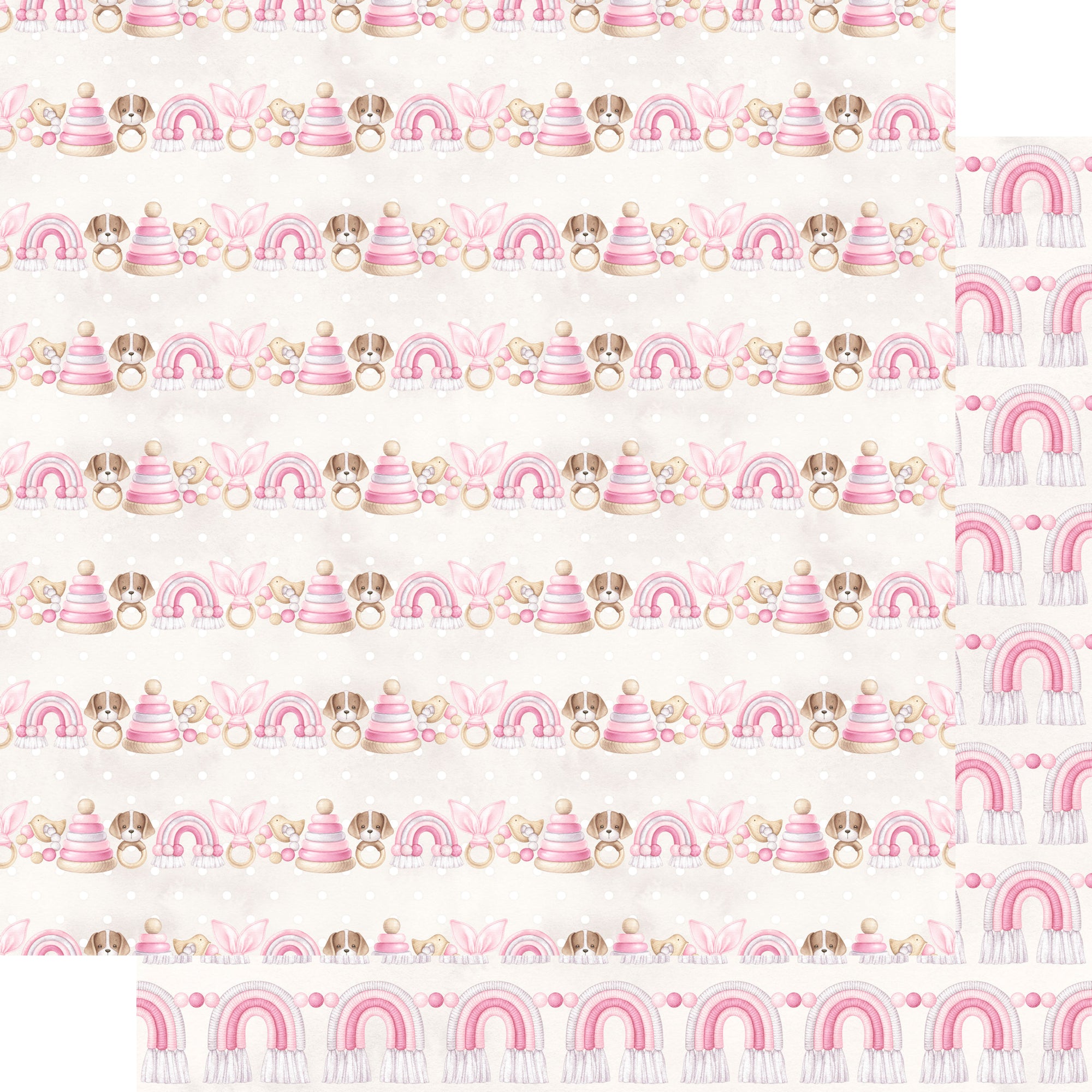 Oh, Baby Girl! Collection Rainbow Wishes 12 x 12 Double-Sided Scrapbook Paper by SSC Designs