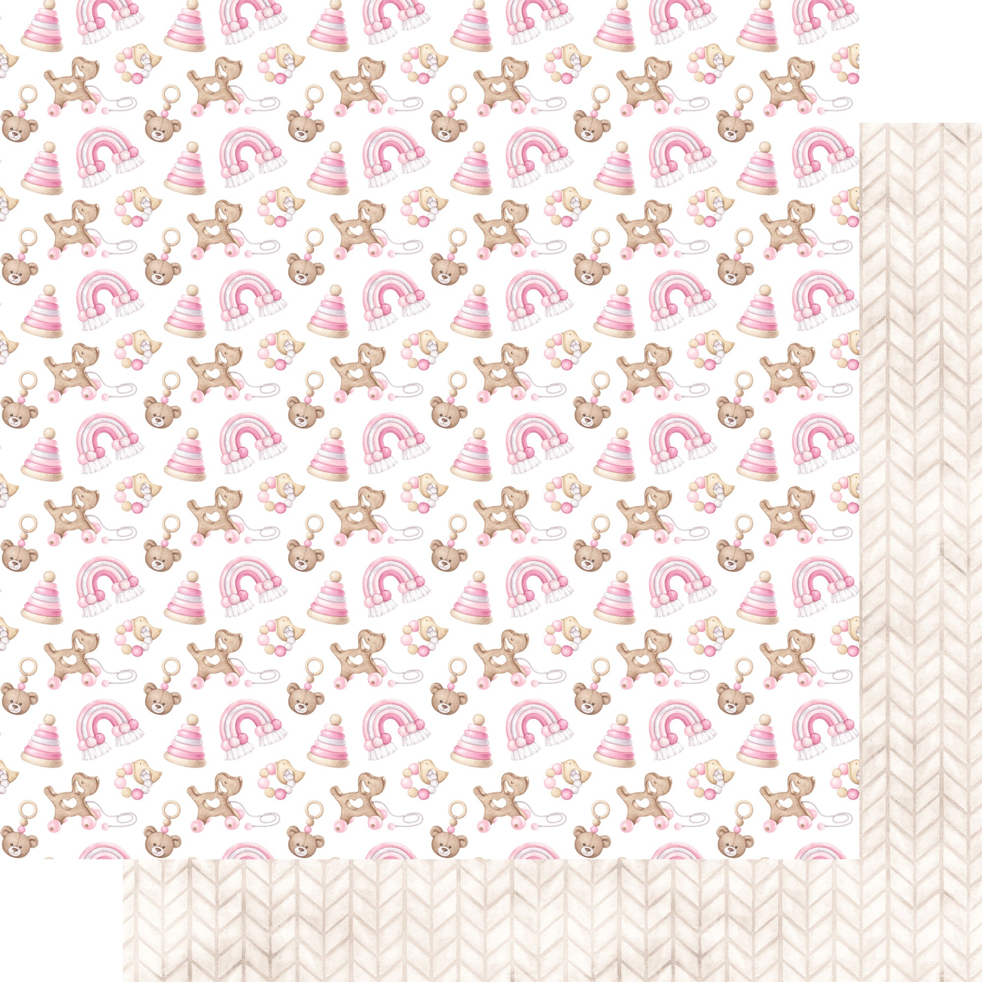 Oh, Baby Girl! Collection Pink Dreams 12 x 12 Double-Sided Scrapbook Paper by SSC Designs