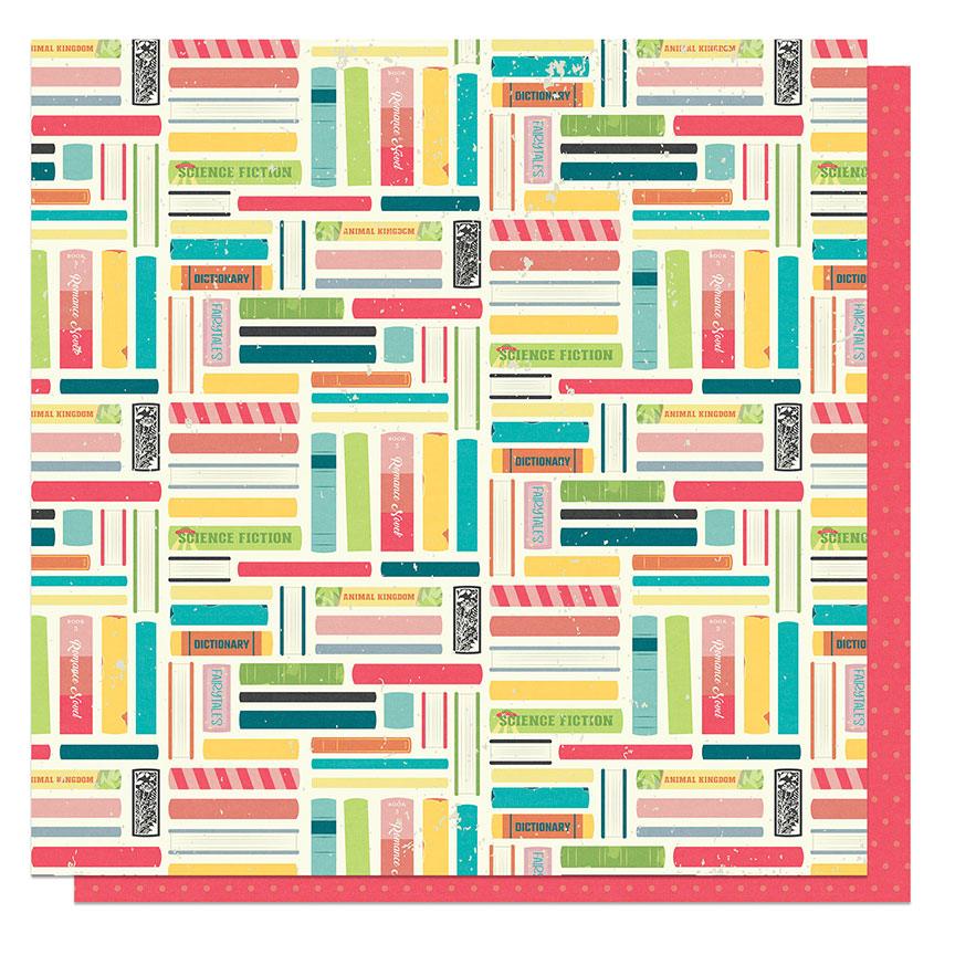 Book Club Collection Bookshelf 12 x 12 Double-Sided Scrapbook Paper by Photo Play Paper - Scrapbook Supply Companies