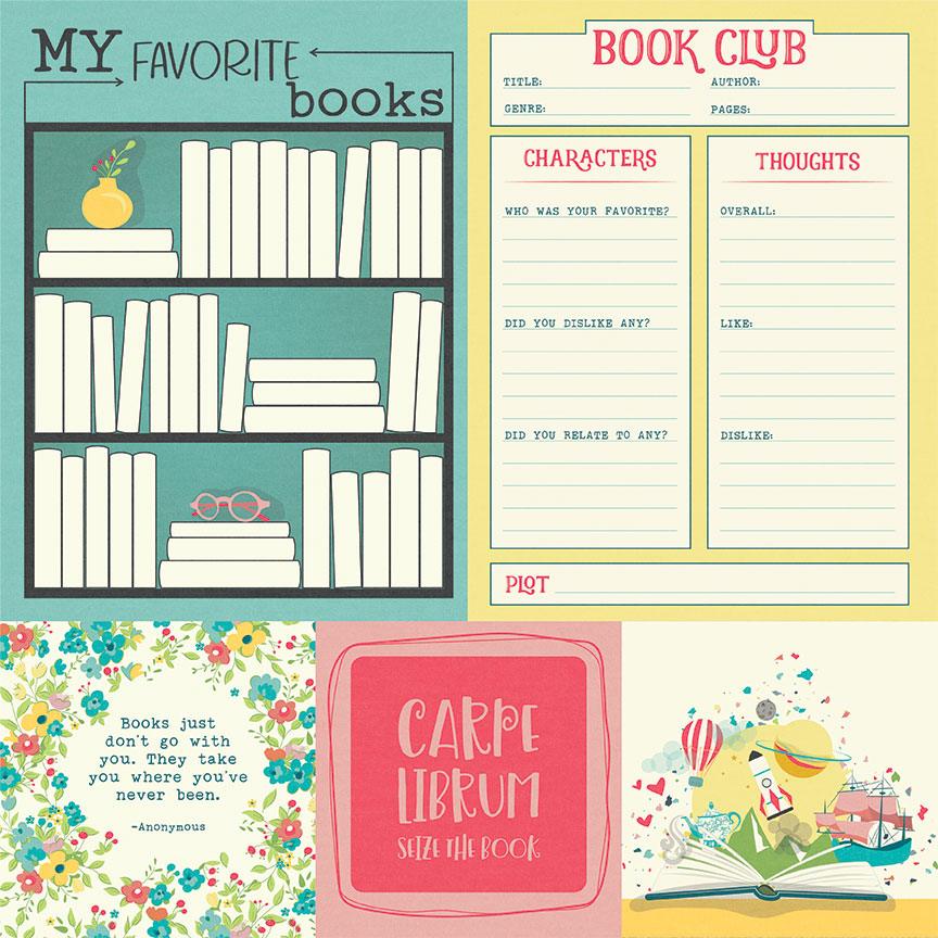 Book Club Collection Favorite Character 12 x 12 Double-Sided Scrapbook Paper by Photo Play Paper - Scrapbook Supply Companies