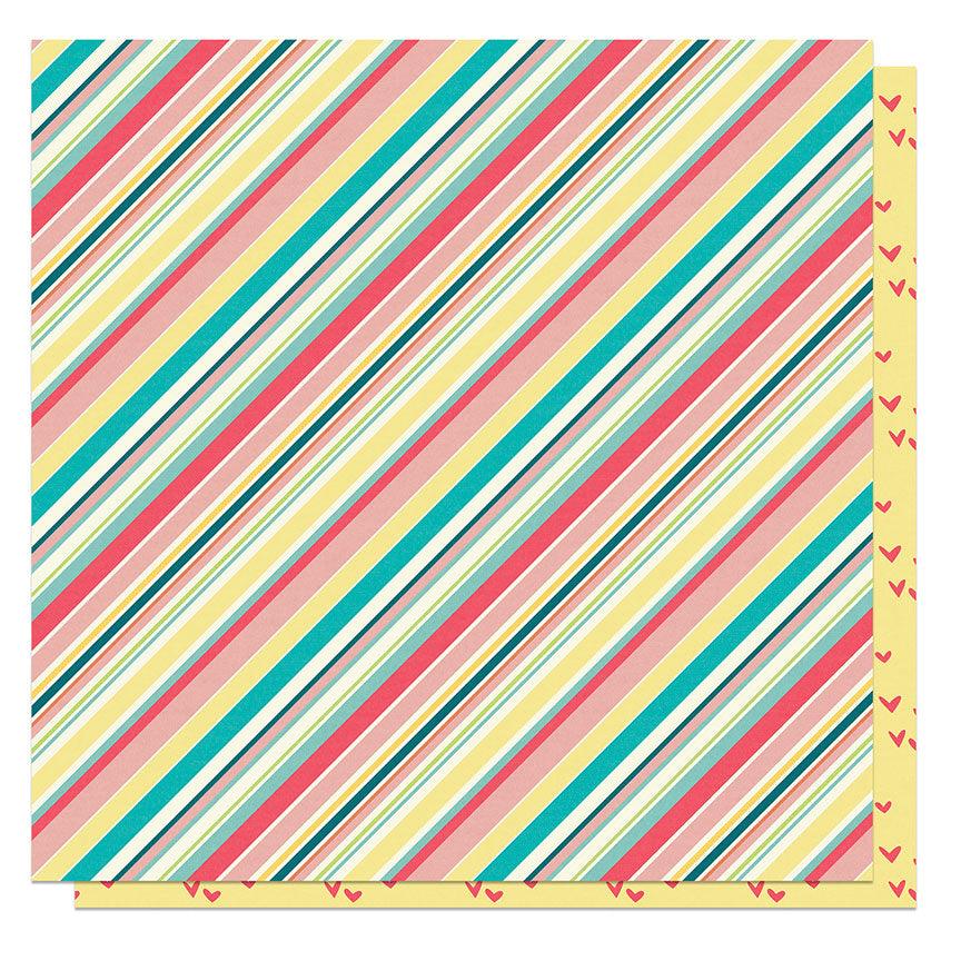 Book Club Collection Storied Stripe 12 x 12 Double-Sided Scrapbook Paper by Photo Play Paper - Scrapbook Supply Companies