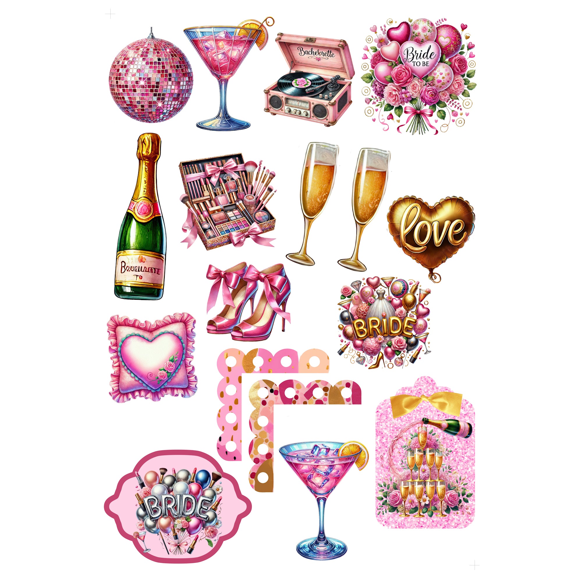 Bachelorette Party Collection Laser Cut Scrapbook Ephemera Embellishments by SSC Designs