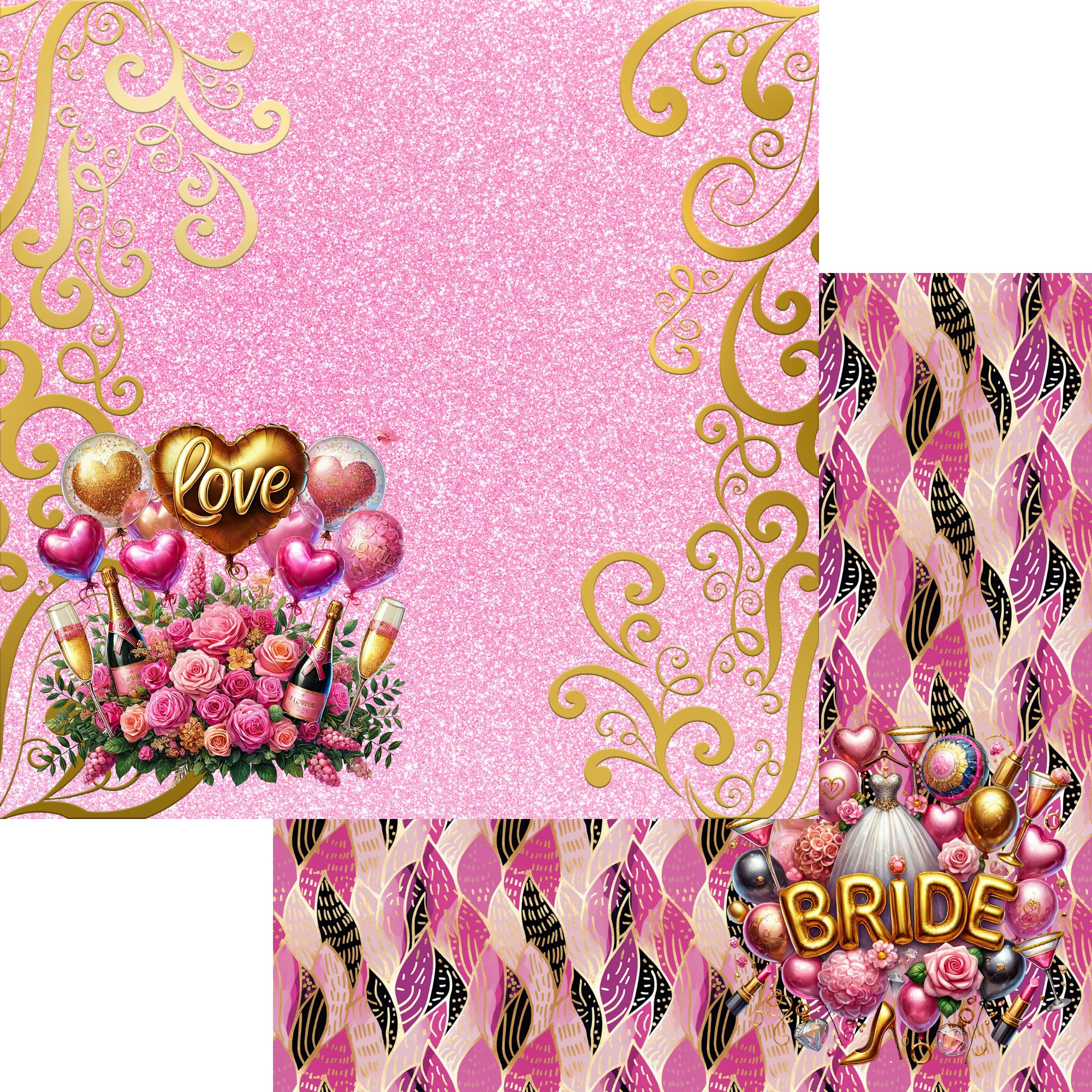 Bachelorette Party Collection Bride's Last Ride 12 x 12 Double-Sided Scrapbook Paper by SSC Designs