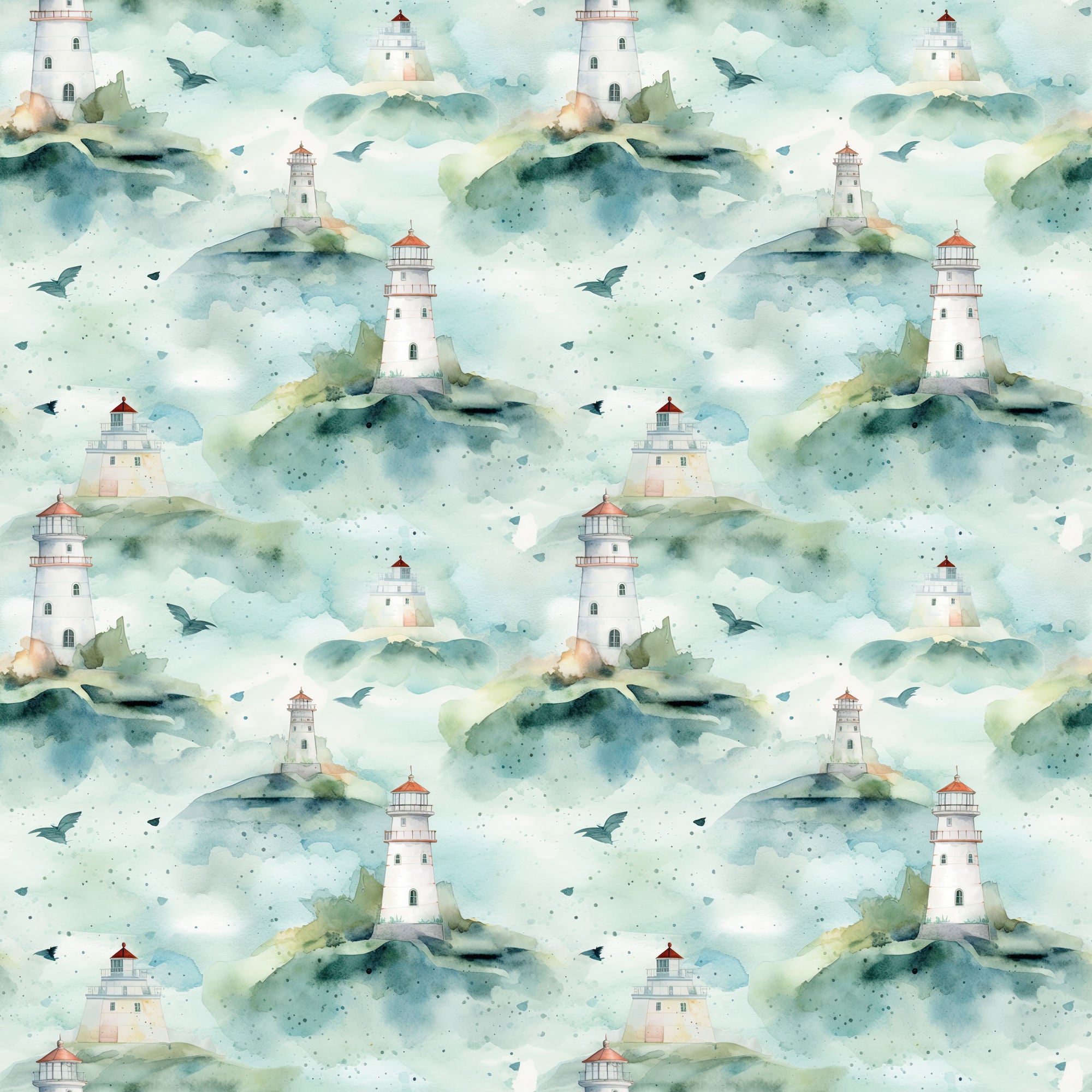Beach Dreams Collection Lighthouse 12 x 12 Double-Sided Scrapbook Paper by SSC Designs