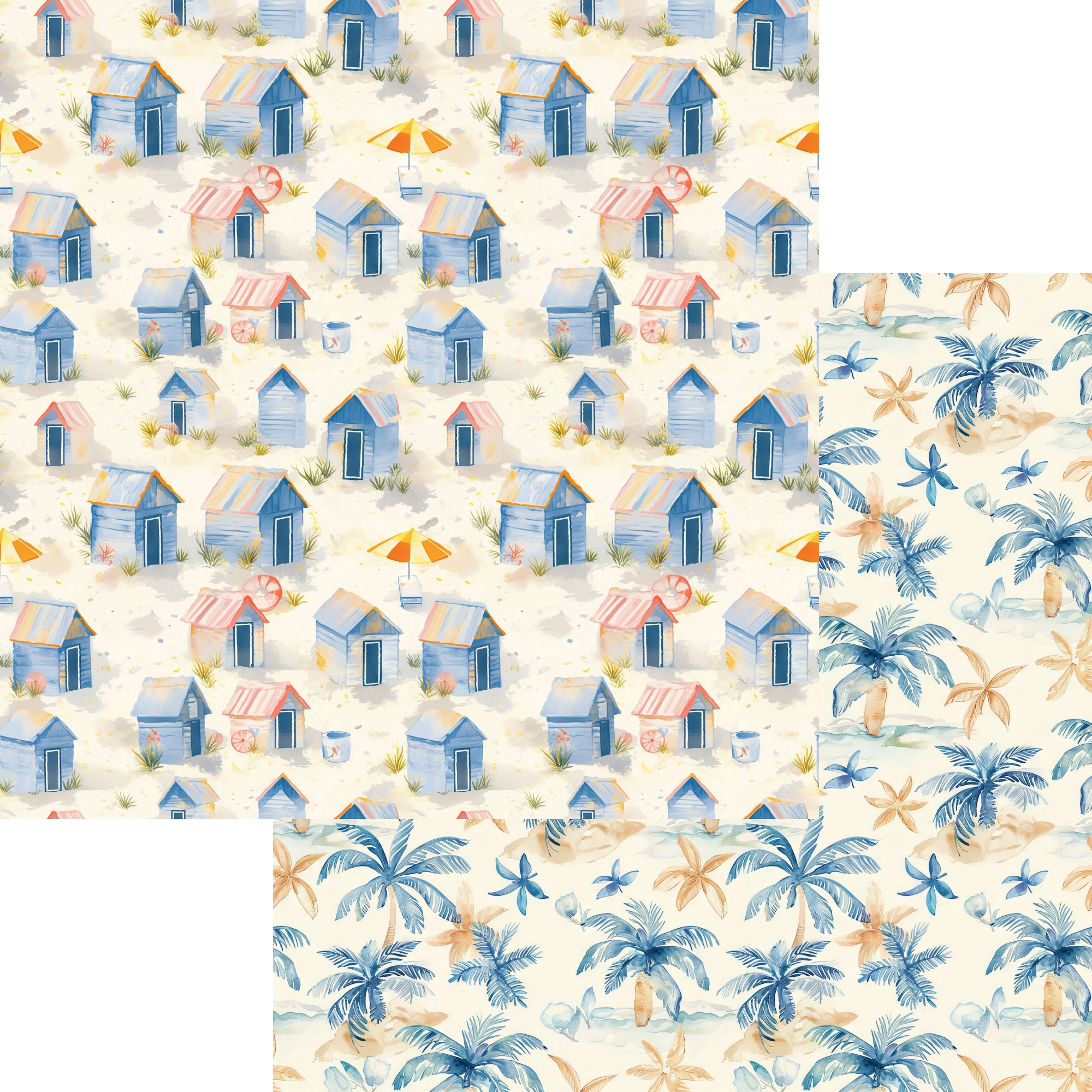 Beach Dreams 12 x 12 Scrapbook Paper & Embellishment Kit by SSC Designs - 13 Pieces