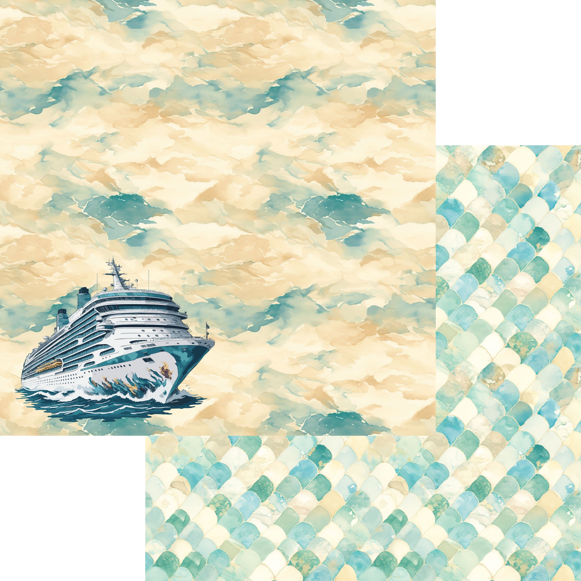 Beach Dreams 12 x 12 Scrapbook Paper & Embellishment Kit by SSC Designs - 13 Pieces