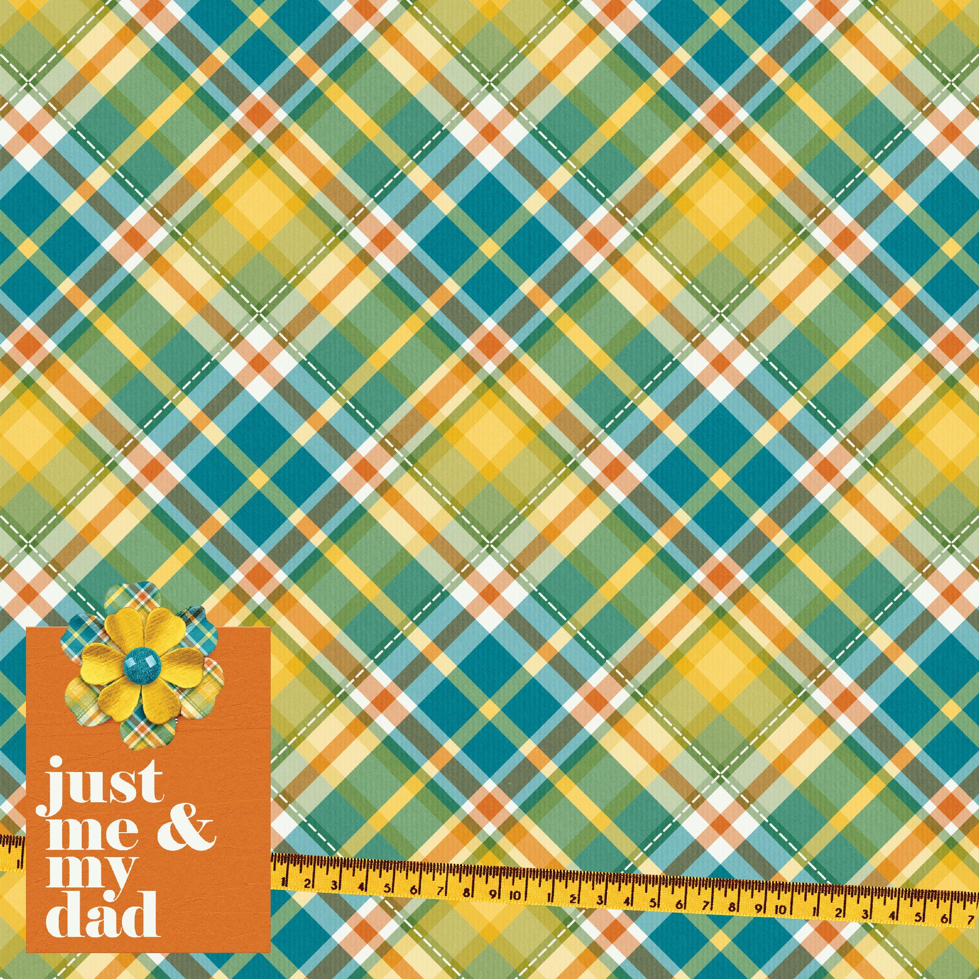 Best Dad Ever Collection Just Me & My Dad 12 x 12 Double-Sided Scrapbook Paper by SSC Designs