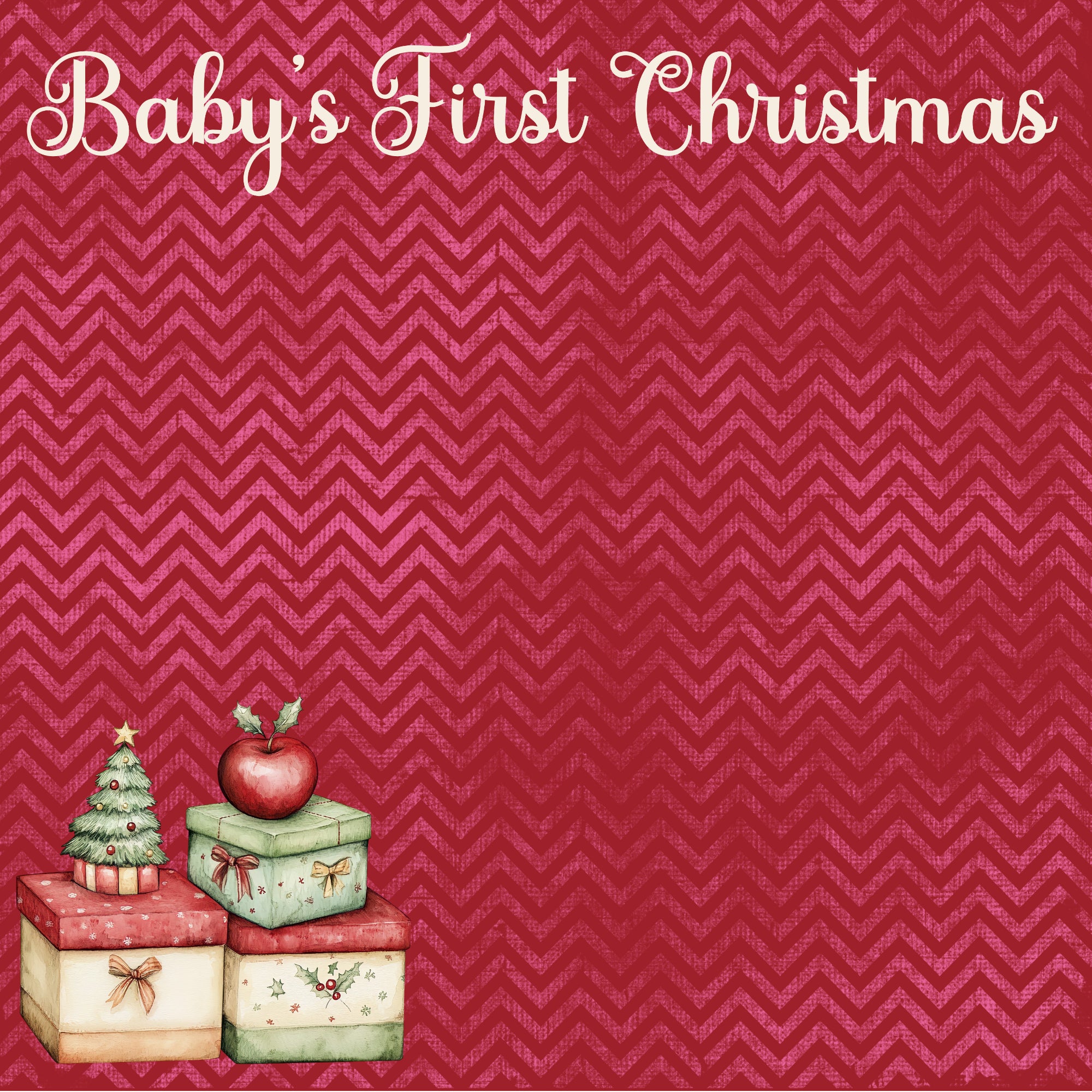 Baby's First Christmas Collection Presents For Me 12 x 12 Double-Sided Scrapbook Paper by SSC Designs