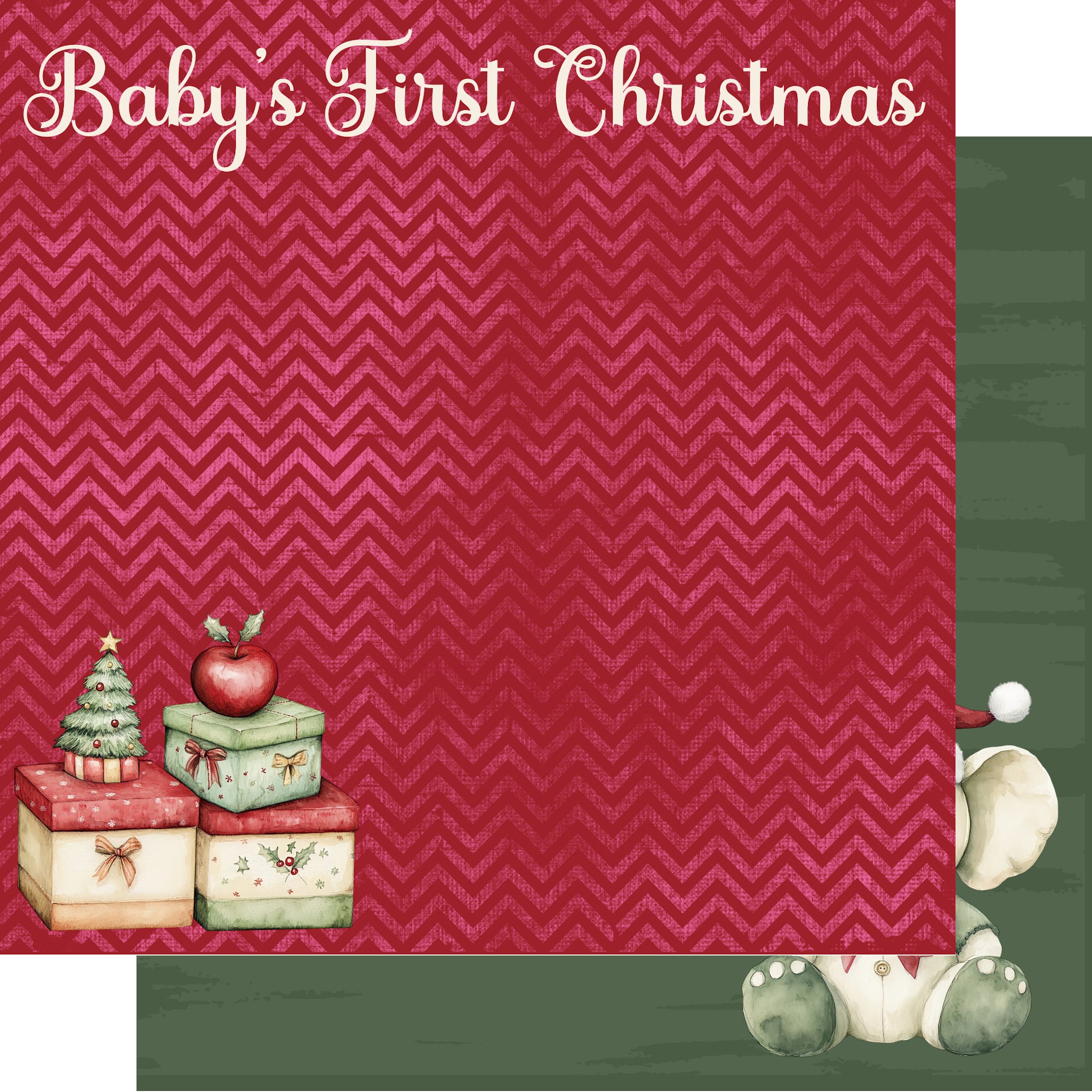 Baby's First Christmas Collection Presents For Me 12 x 12 Double-Sided Scrapbook Paper by SSC Designs