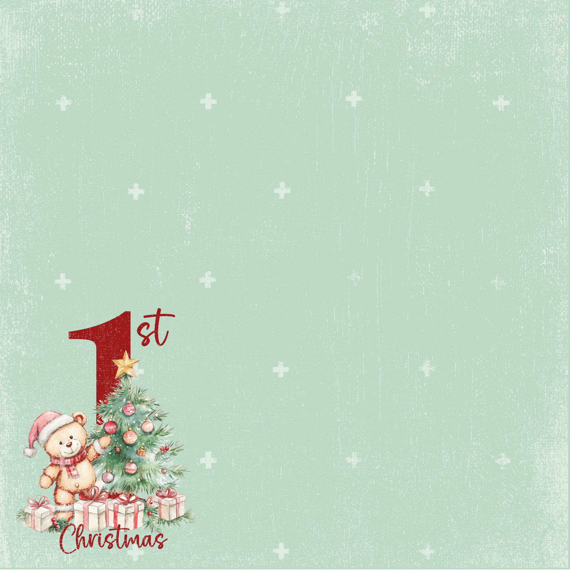 Baby's First Christmas Collection Baby First Christmas 12 x 12 Double-Sided Scrapbook Paper by SSC Designs