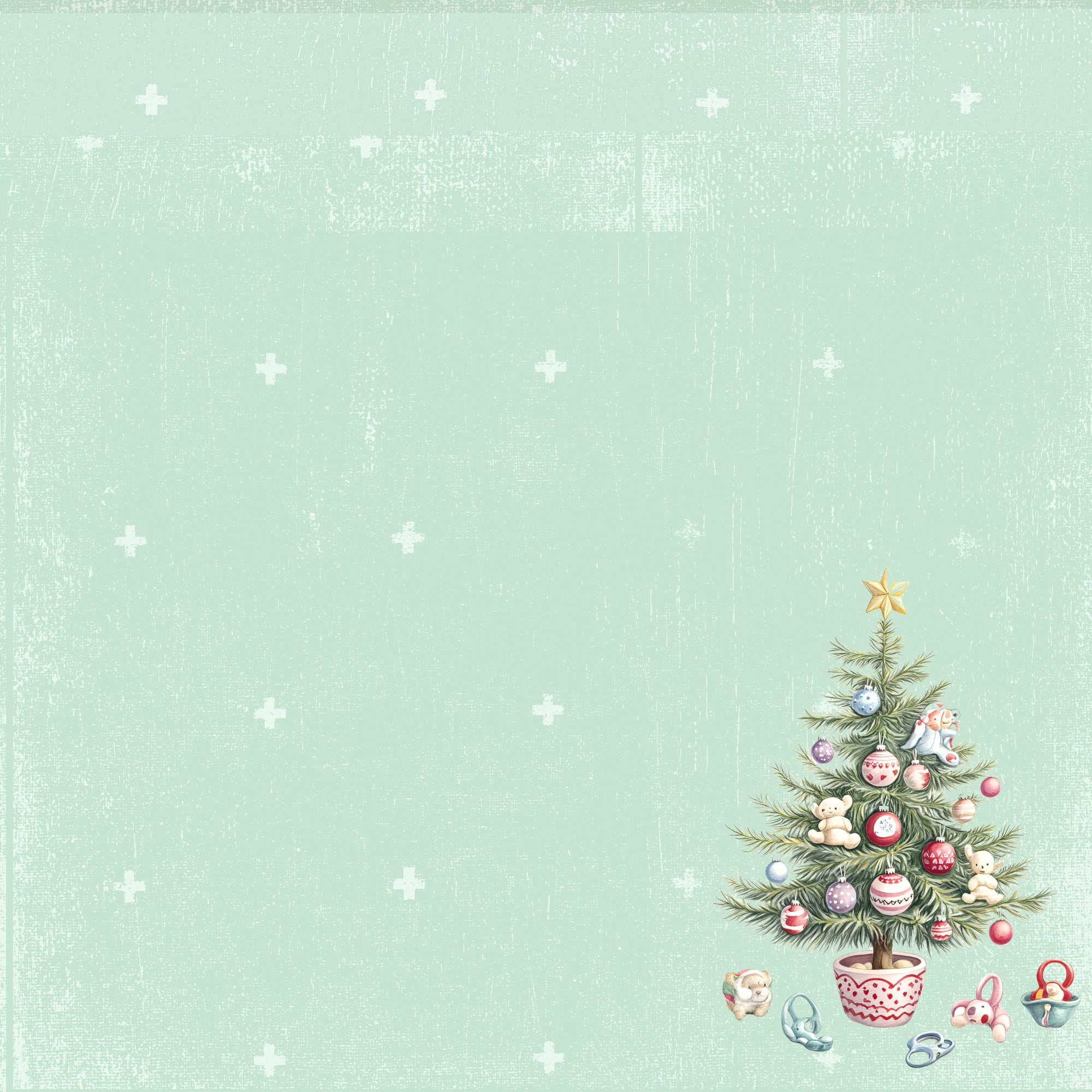 Baby's First Christmas Collection Baby First Christmas 12 x 12 Double-Sided Scrapbook Paper by SSC Designs