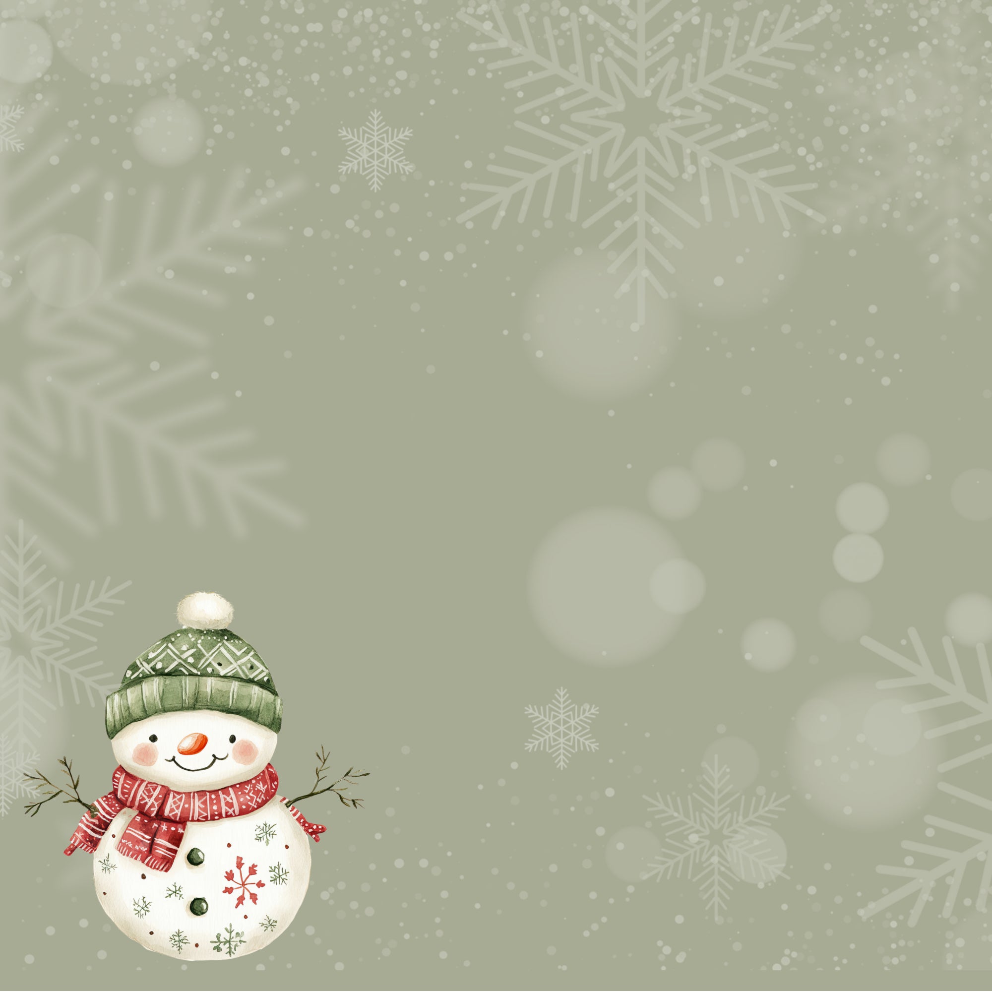 Baby's First Christmas Collection Snowman 12 x 12 Double-Sided Scrapbook Paper by SSC Designs