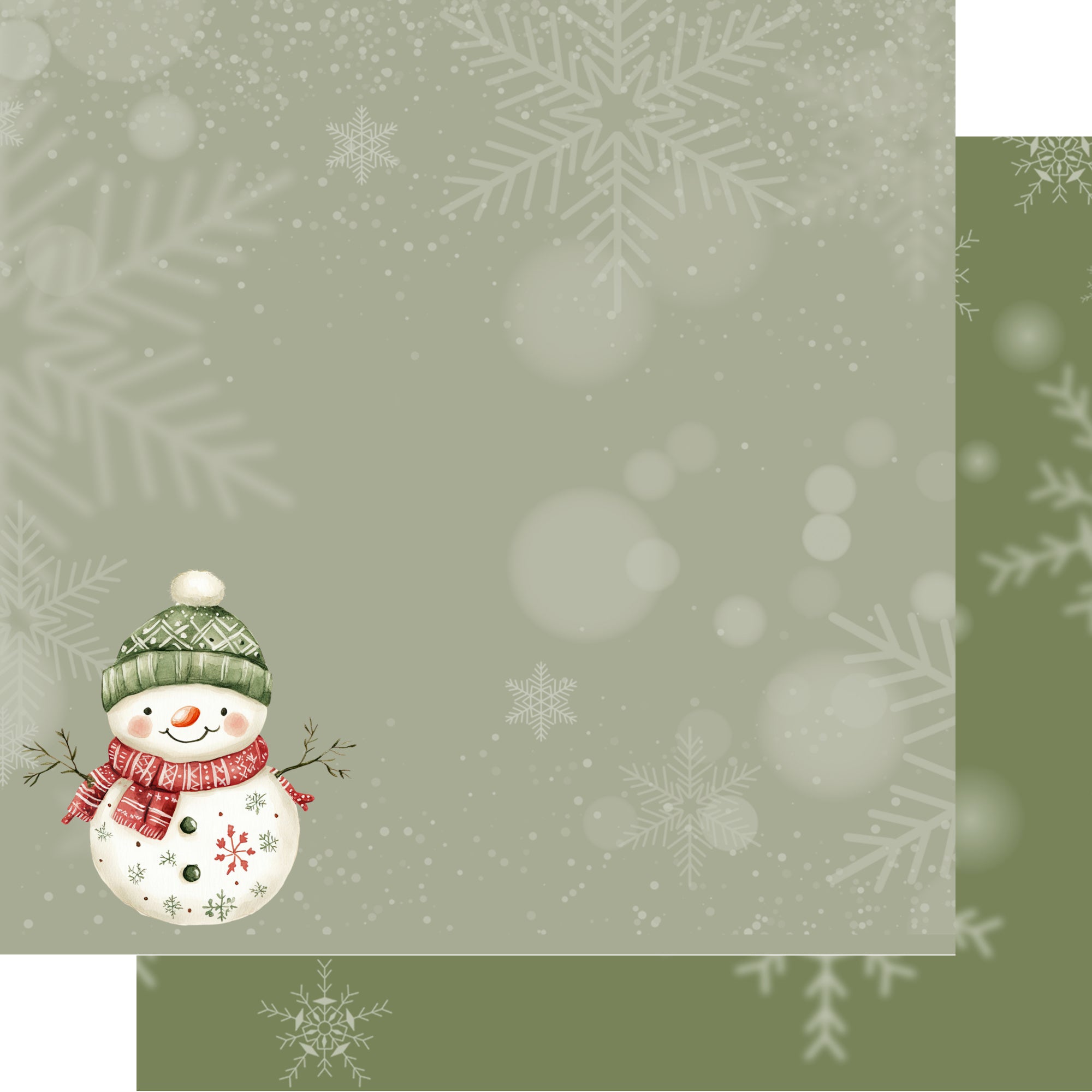 Baby's First Christmas Collection Snowman 12 x 12 Double-Sided Scrapbook Paper by SSC Designs