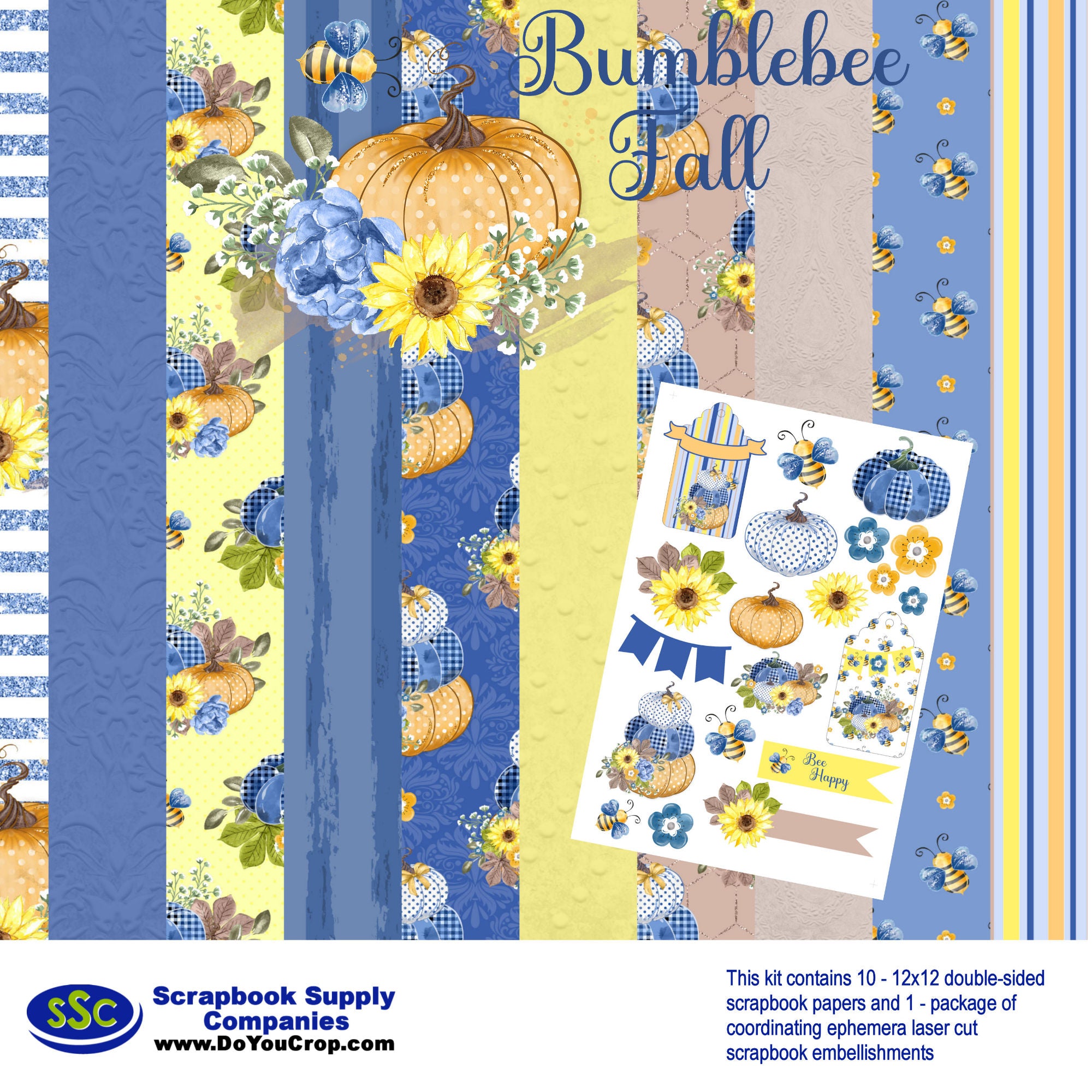 Bumblebee Fall 12 x 12 Scrapbook Paper & Embellishment Kit by SSC Designs
