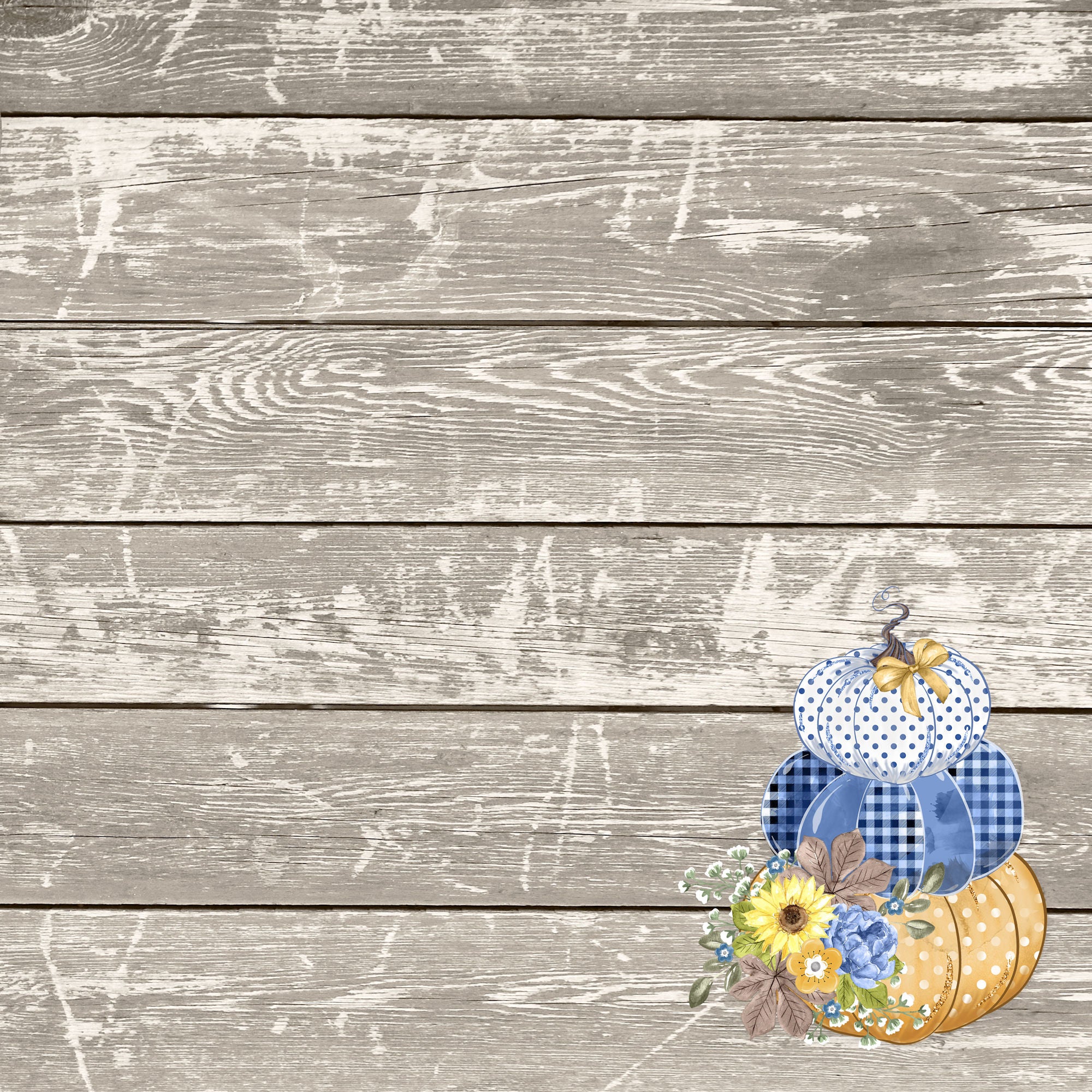 Bumblebee Fall Collection Pumpkin Patch 12 x 12 Double-Sided Scrapbook Paper by SSC Designs