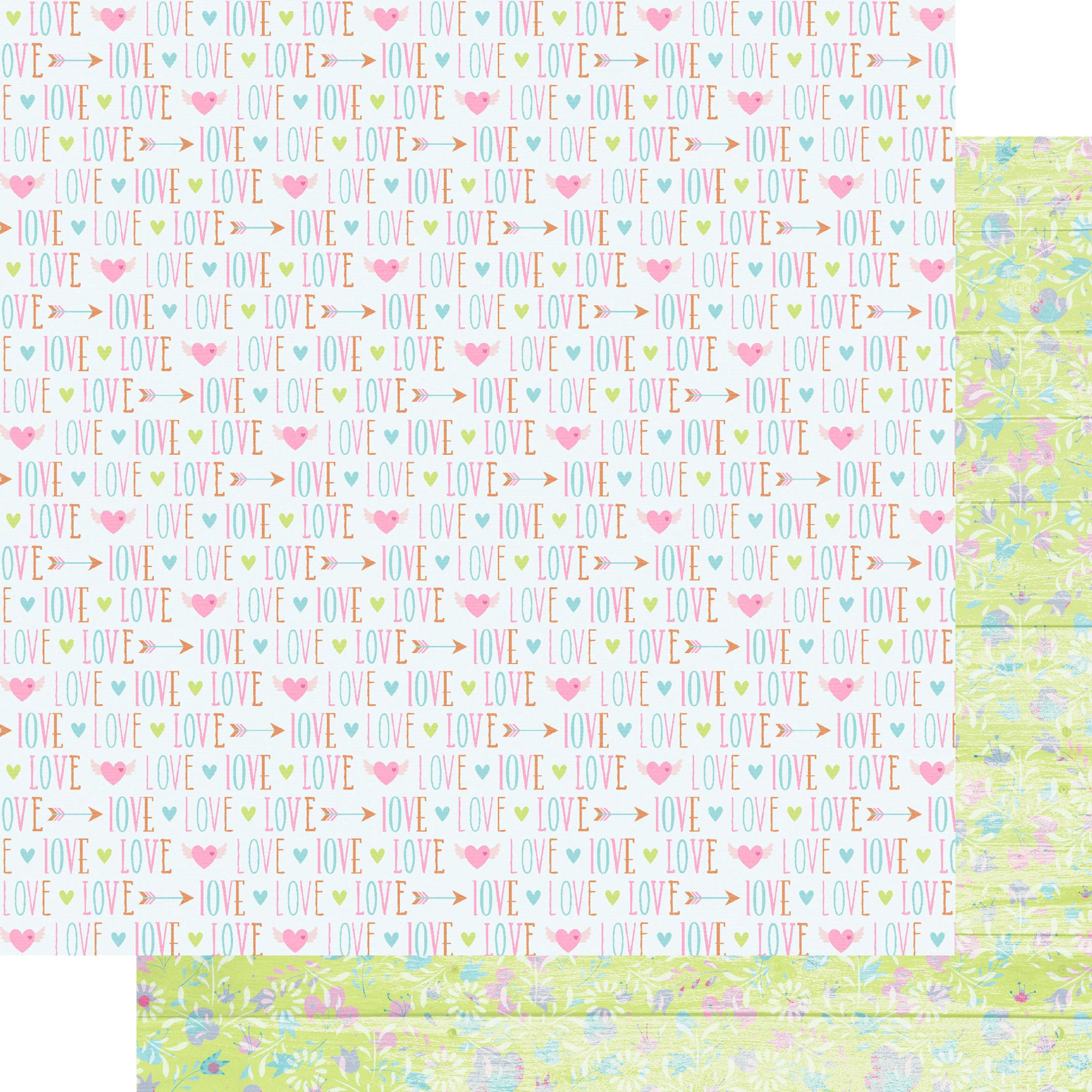 Best Mom Ever Collection Love Blooms Here 12 x 12 Double-Sided Scrapbook Paper by SSC Designs