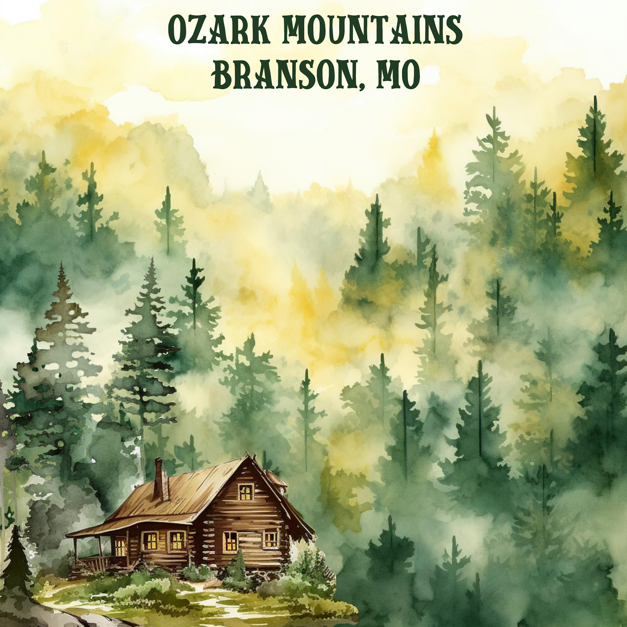 Branson, Missouri Collection Ozark Mountains 12 x 12 Double-Sided Scrapbook Paper by SSC Designs