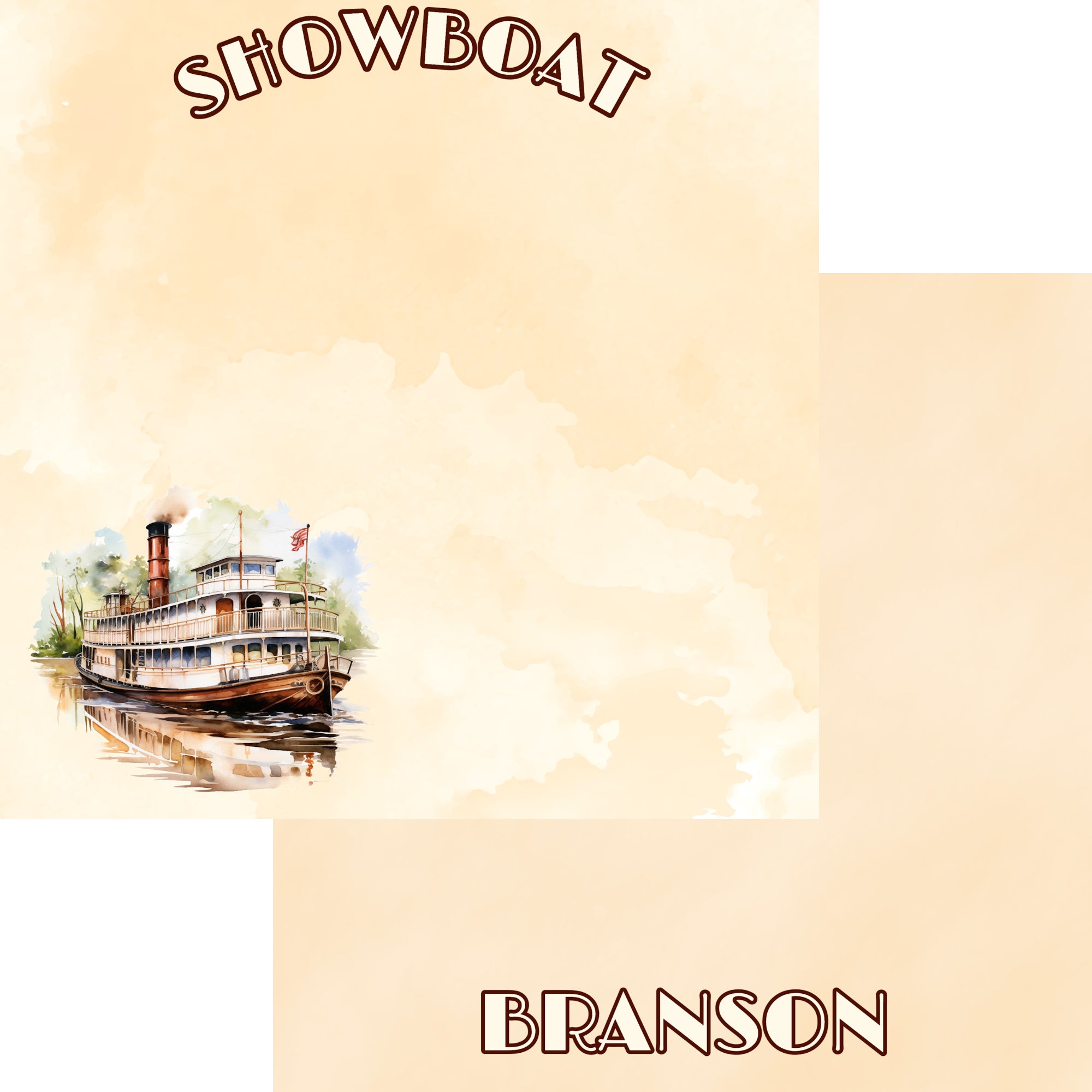 Branson, Missouri Collection Showboat Cruise 12 x 12 Double-Sided Scrapbook Paper by SSC Designs