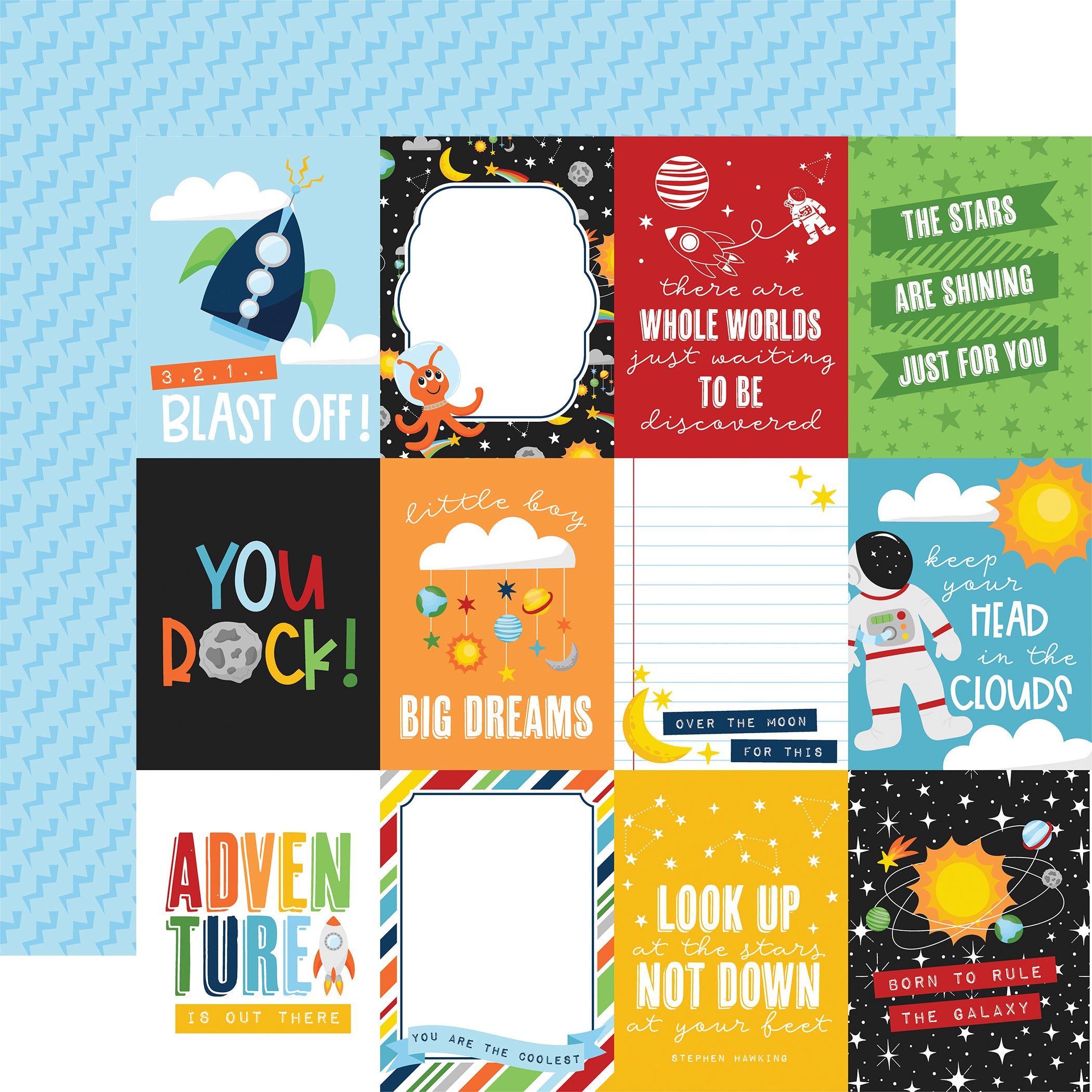 Blast Off Collection 12 x 12 Scrapbook Collection Kit by Echo Park Paper - 13 pieces