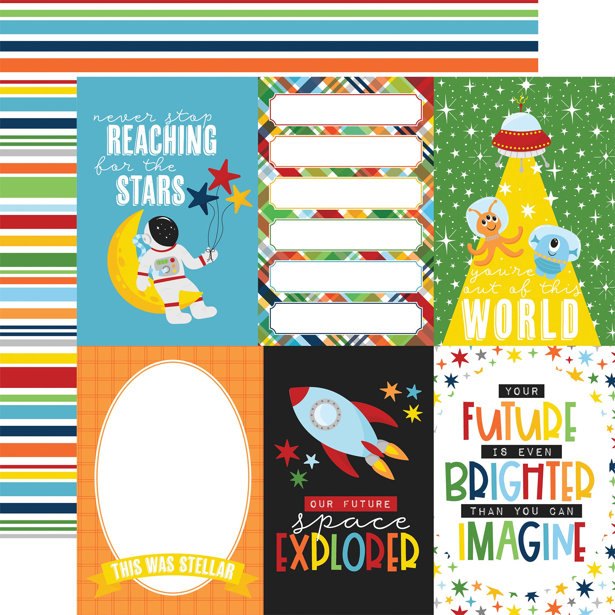 Blast Off Collection 12 x 12 Scrapbook Collection Kit by Echo Park Paper - 13 pieces