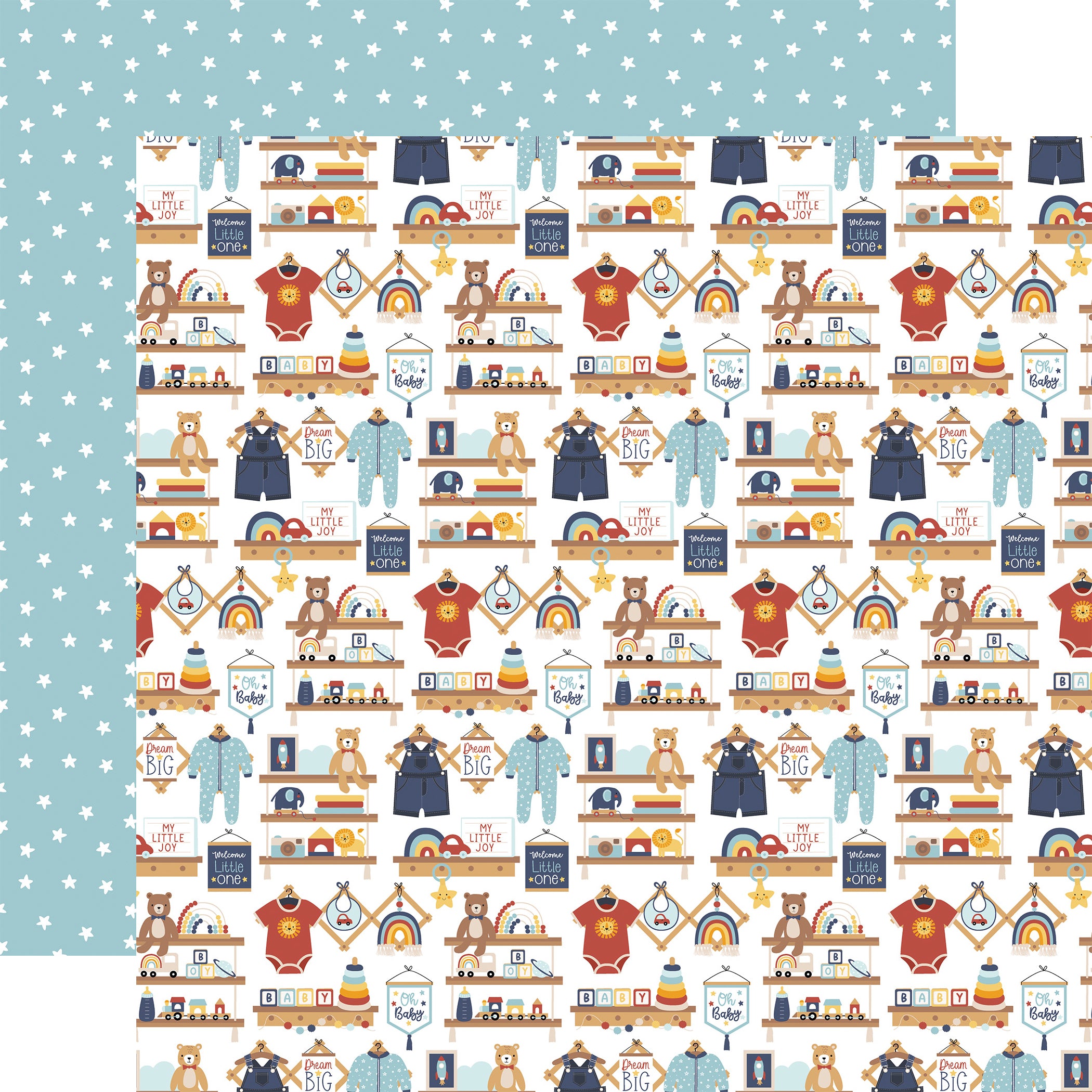 Baby Boy On Board 12 x 12 Scrapbook Collection Kit by Echo Park Paper - 13 Pieces