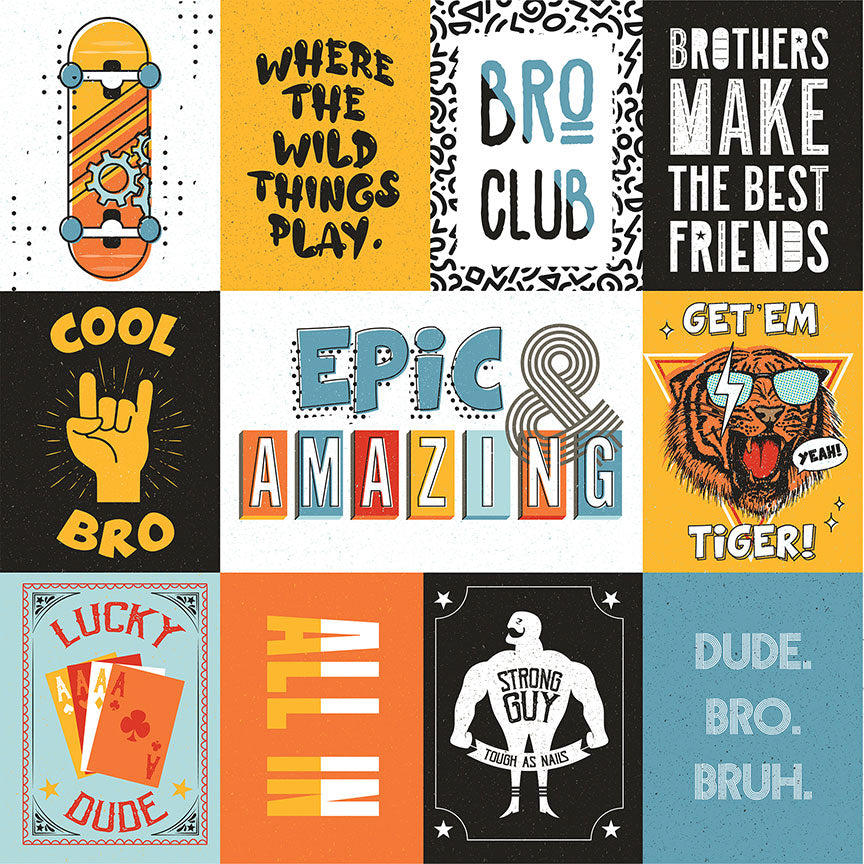 Bro's Amazing Collection Epic Cards 12 x 12 Double-Sided Scrapbook Paper by Photo Play