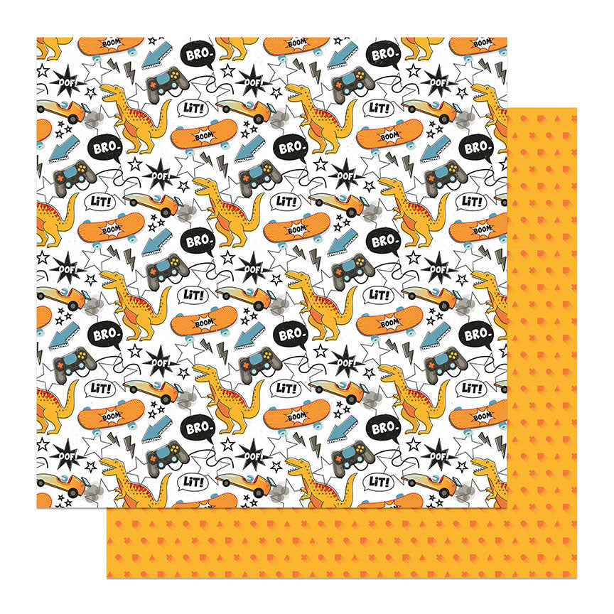Bro's Amazing Collection Bro Icons 12 x 12 Double-Sided Scrapbook Paper by Photo Play