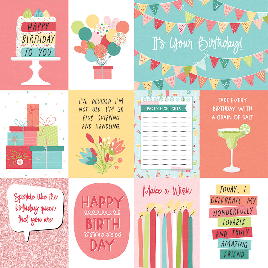 Birthday Sparkle Collection Blow Out The Candles 12 x 12 Double-Sided Scrapbook Paper by Photo Play Paper
