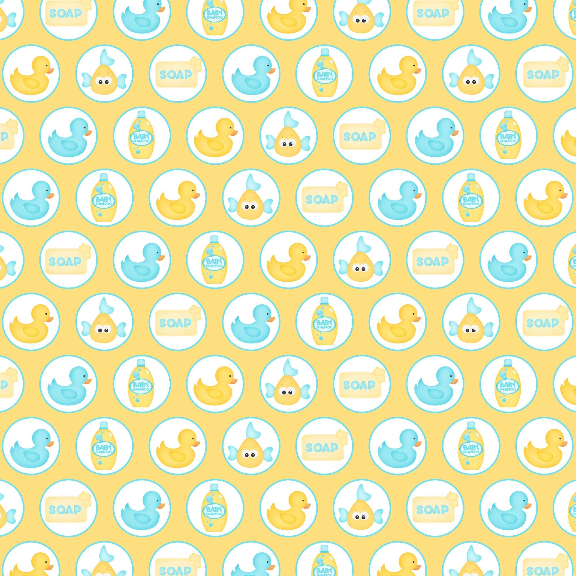 Bathtub Time Boy Collection Rubber Duckies 12 x 12 Double-Sided Scrapbook Paper by SSC Designs - Scrapbook Supply Companies