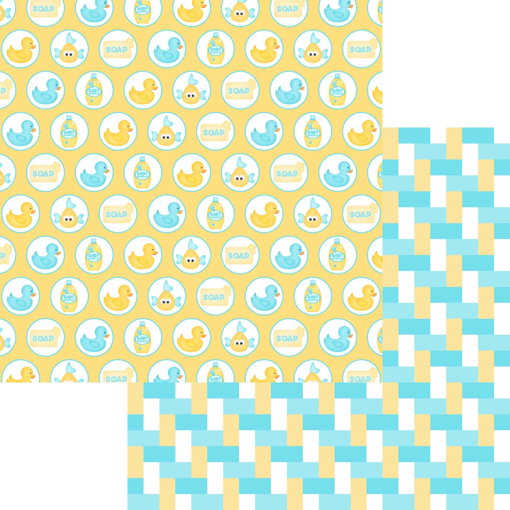 Bathtub Time Boy Collection Rubber Duckies 12 x 12 Double-Sided Scrapbook Paper by SSC Designs