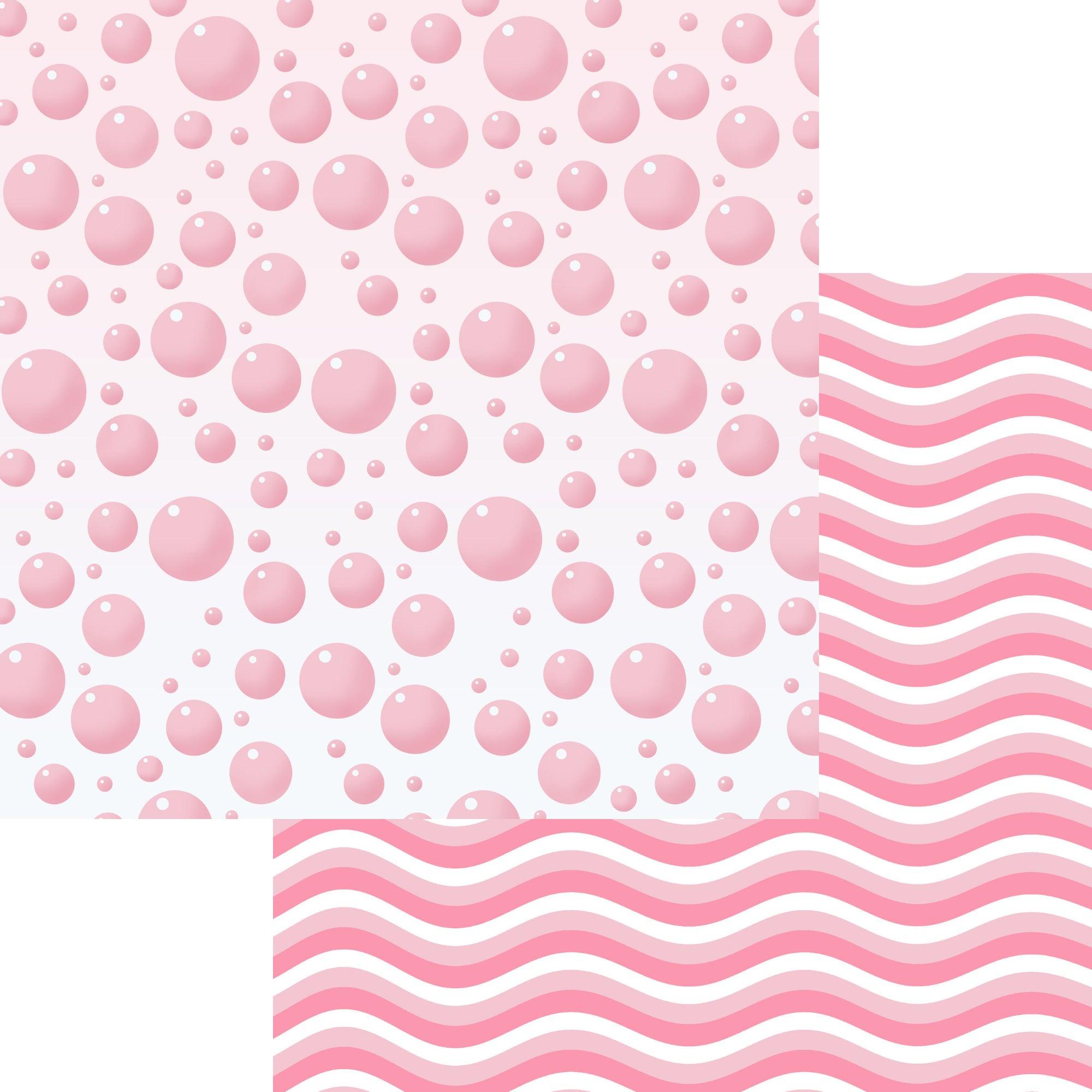 Bathtub Time Girl Collection Bubbles 12 x 12 Double-Sided Scrapbook Paper by SSC Designs