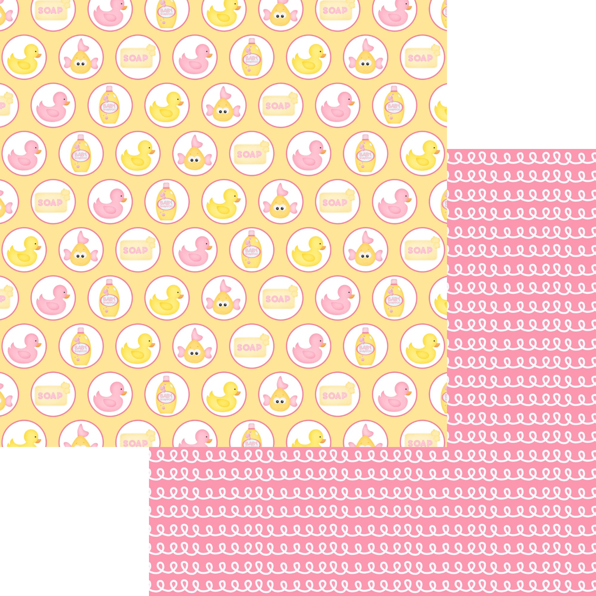 Bathtub Time Girl 12 x 12 Double-Sided Scrapbook Paper & Embellishment Kit by SSC Designs