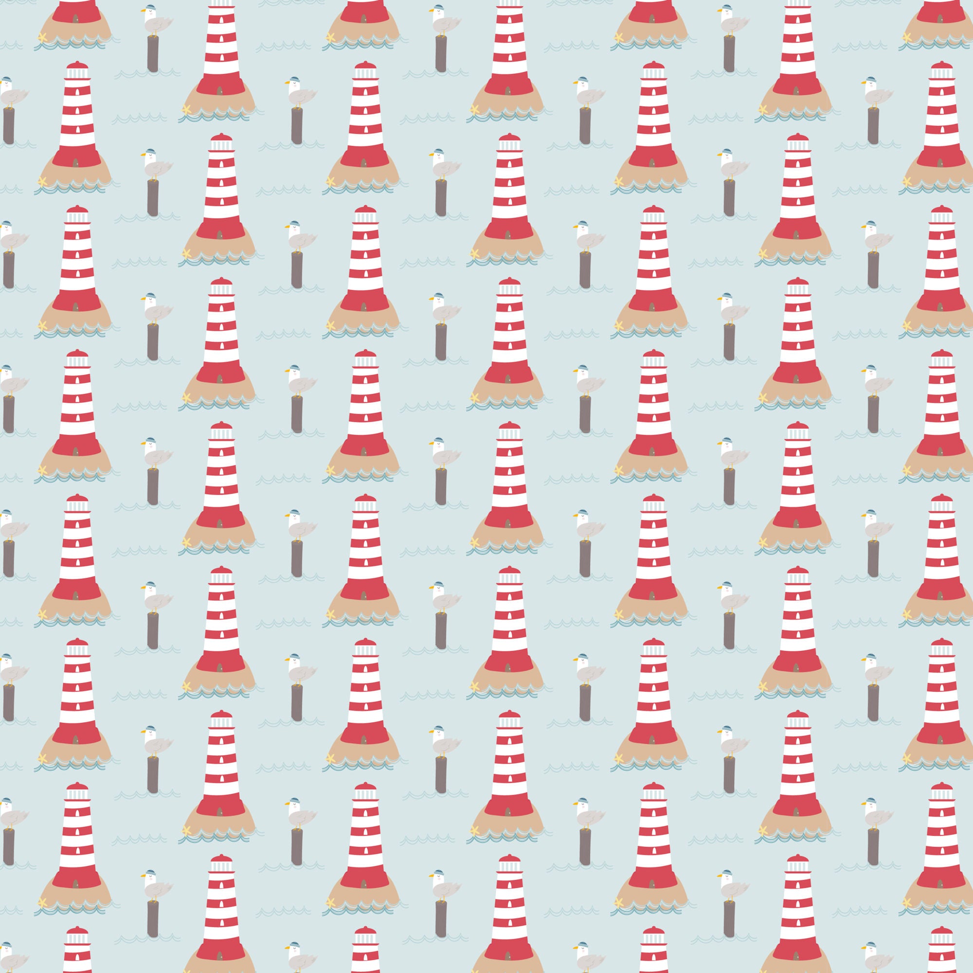 By The Sea Collection Lighthouse 12 x 12 Double-Sided Scrapbook Paper by SSC Designs