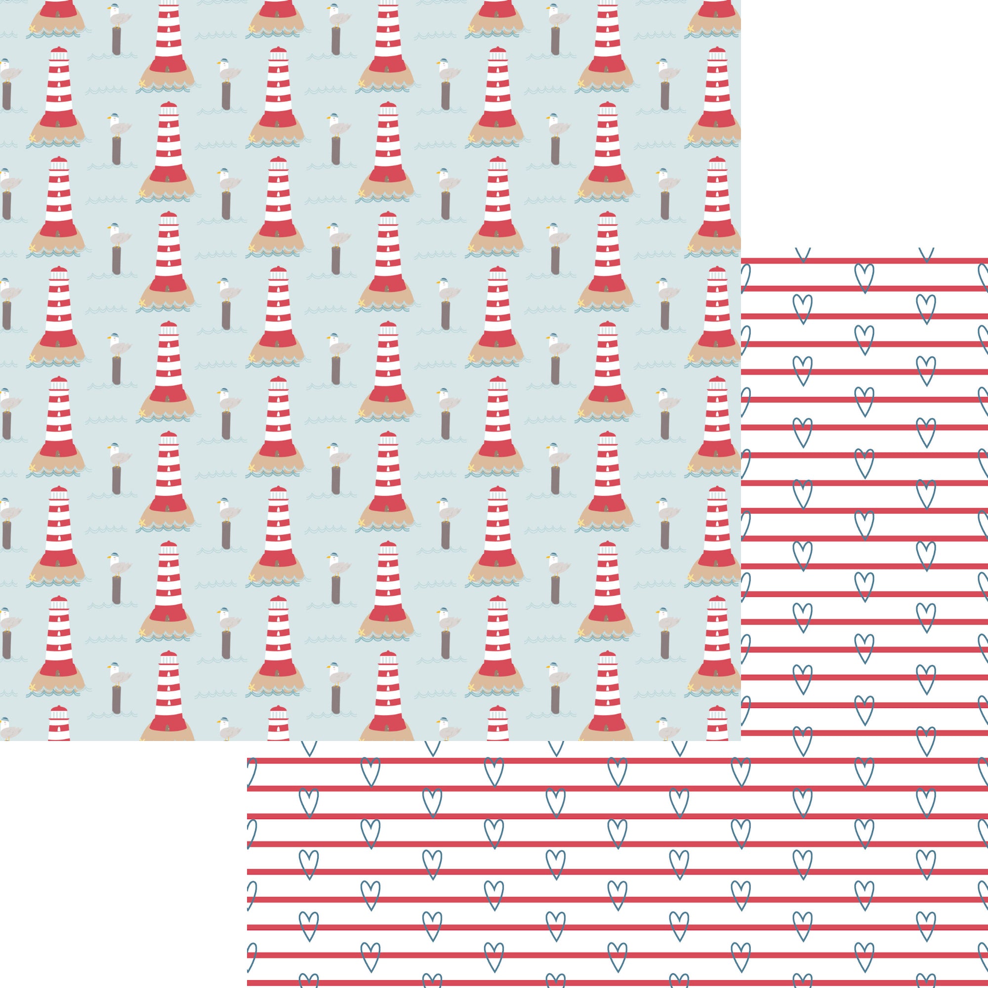 By The Sea Collection Lighthouse 12 x 12 Double-Sided Scrapbook Paper by SSC Designs