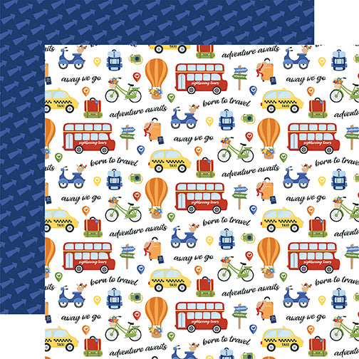 Born To Travel Collection Born To Travel Elements 12 x 12 Double-Sided Scrapbook Paper by Echo Park Paper