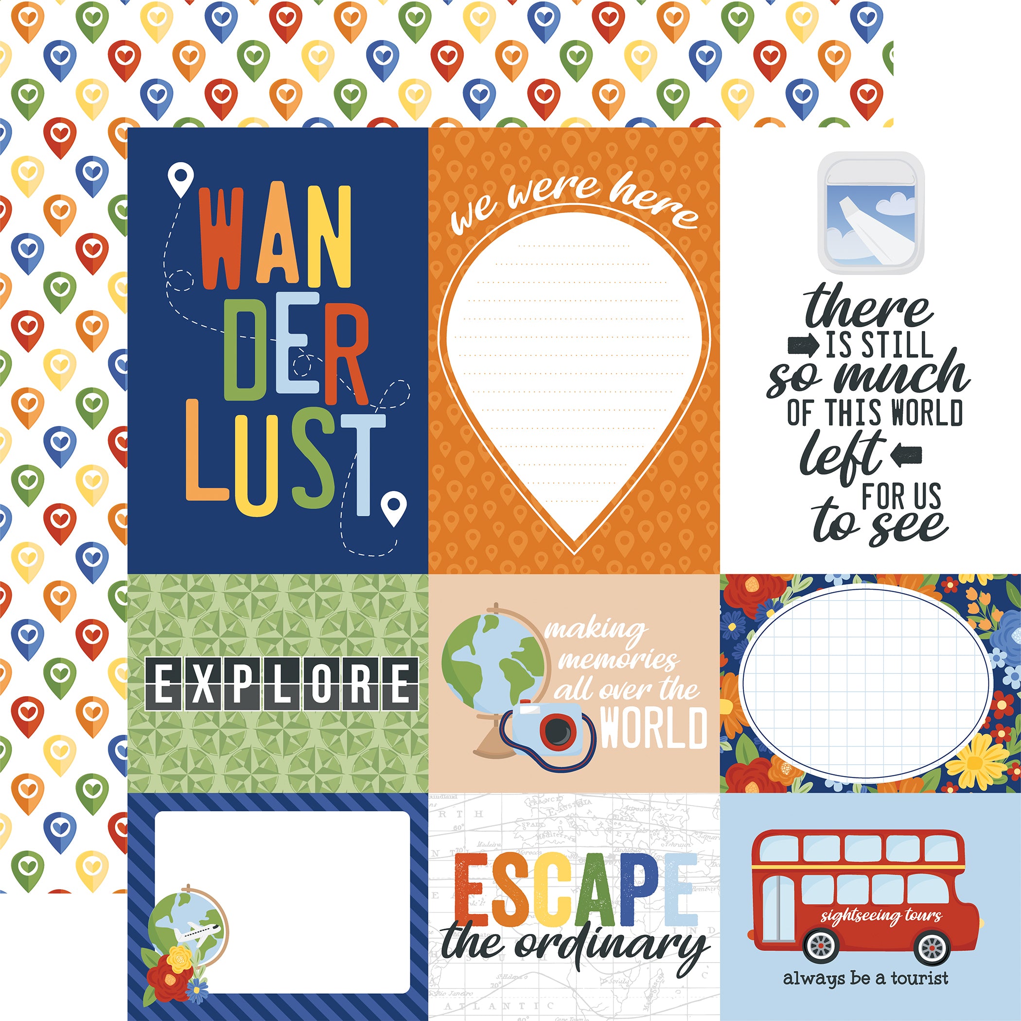 Born To Travel 12 x 12 Scrapbook Collection Kit by Echo Park Paper - 13 Pieces