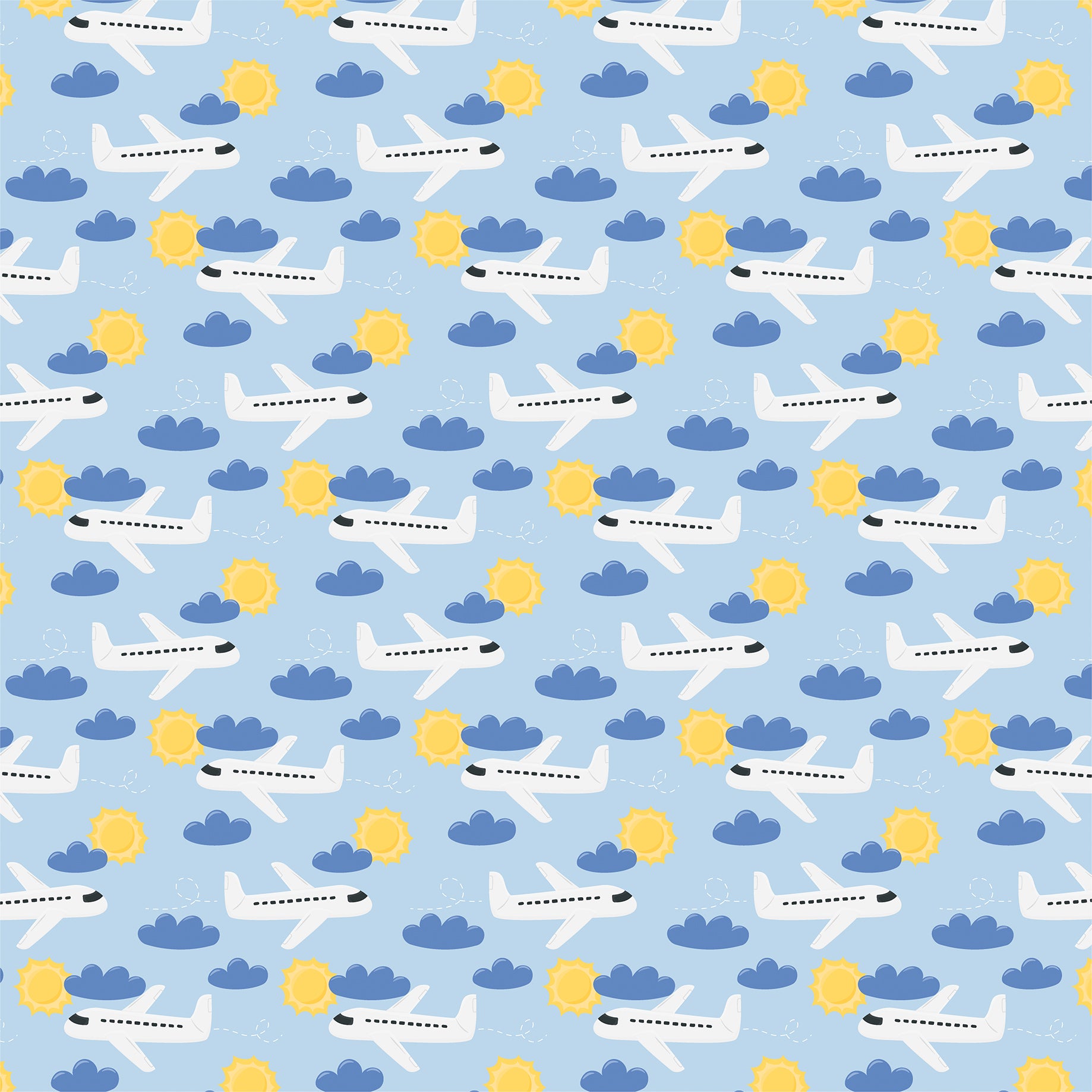 Born To Travel Collection Flying Airplanes 12 x 12 Double-Sided Scrapbook Paper by Echo Park Paper